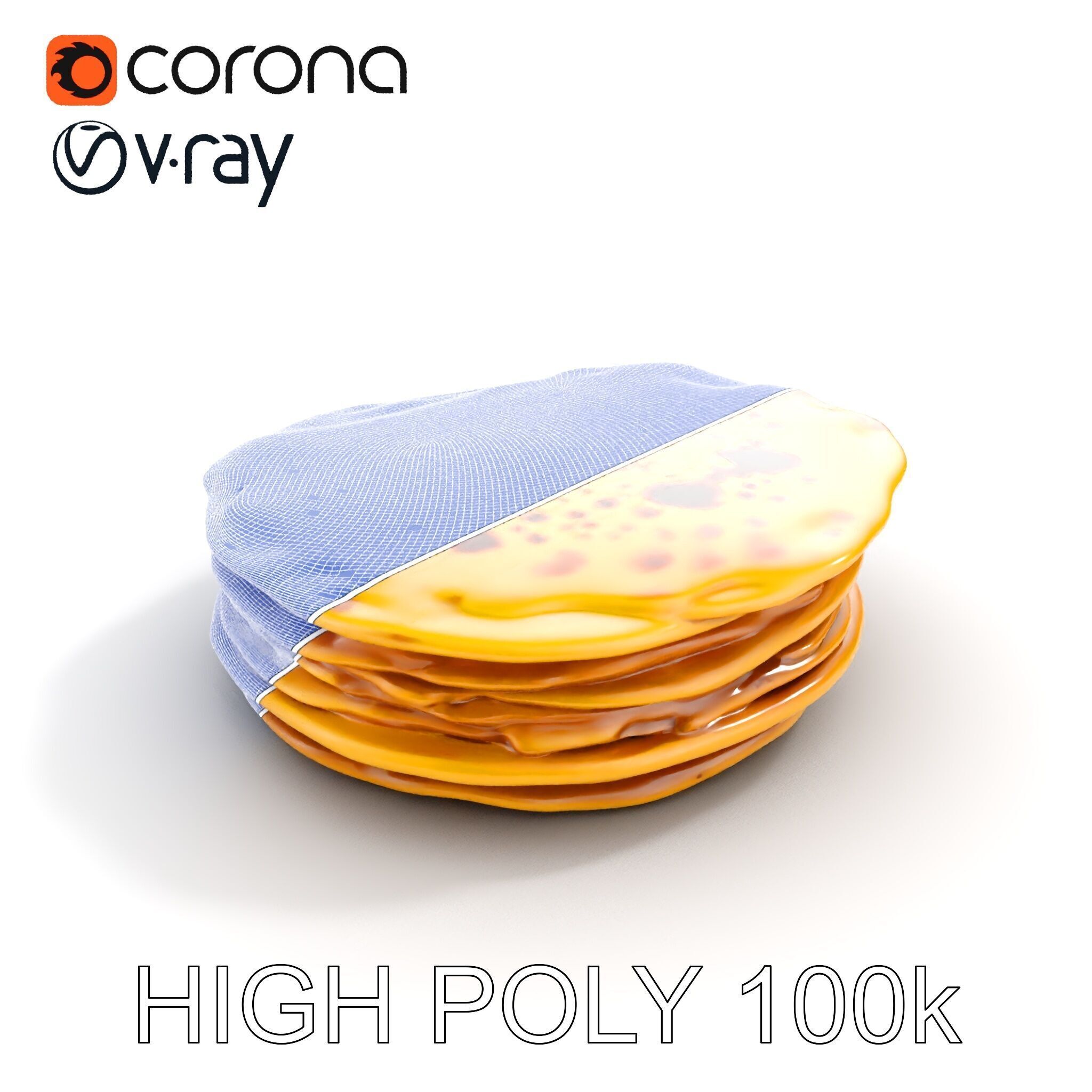 Pancake Stack D Model Pack Low-poly 3D model_23