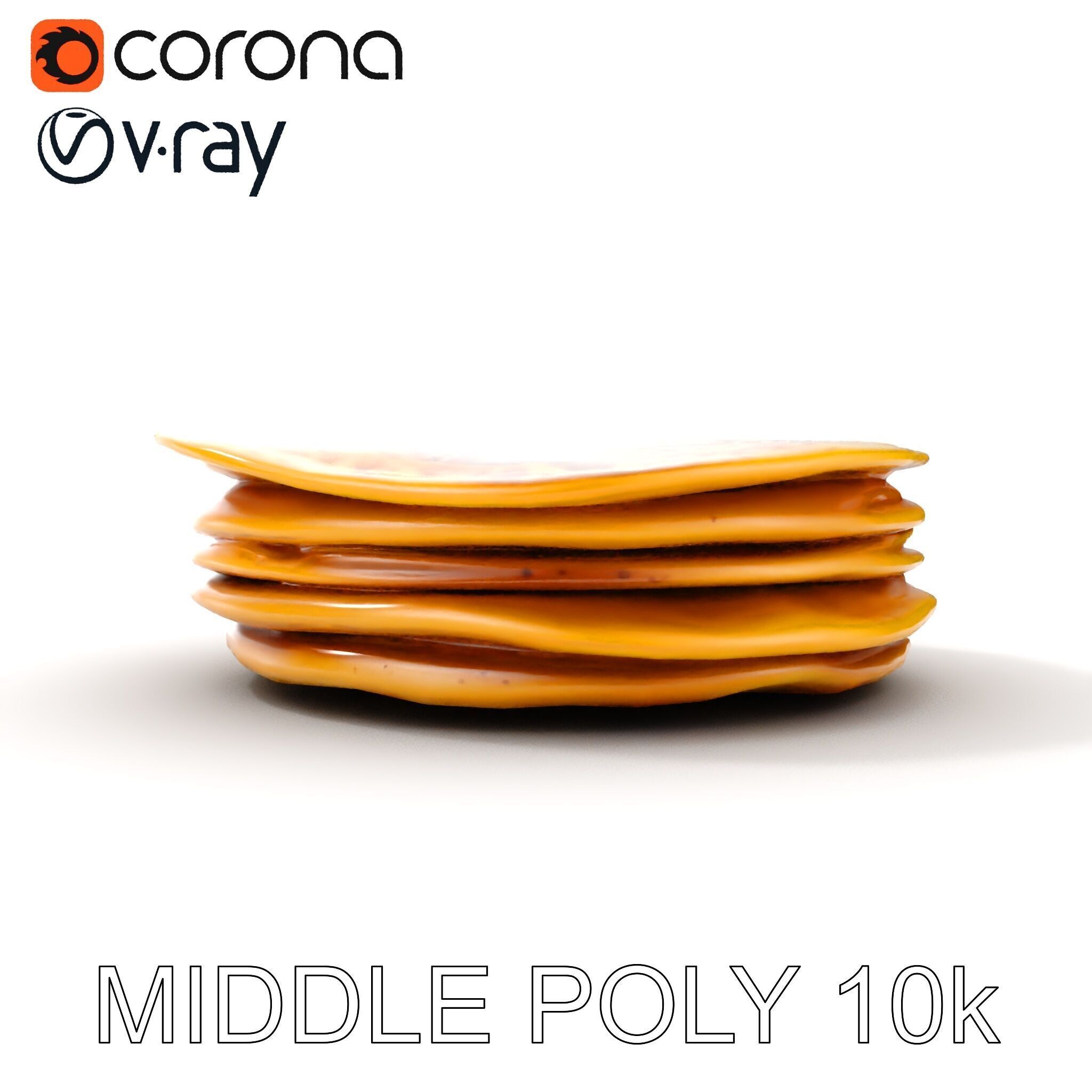 Pancake Stack D Model Pack Low-poly 3D model_16