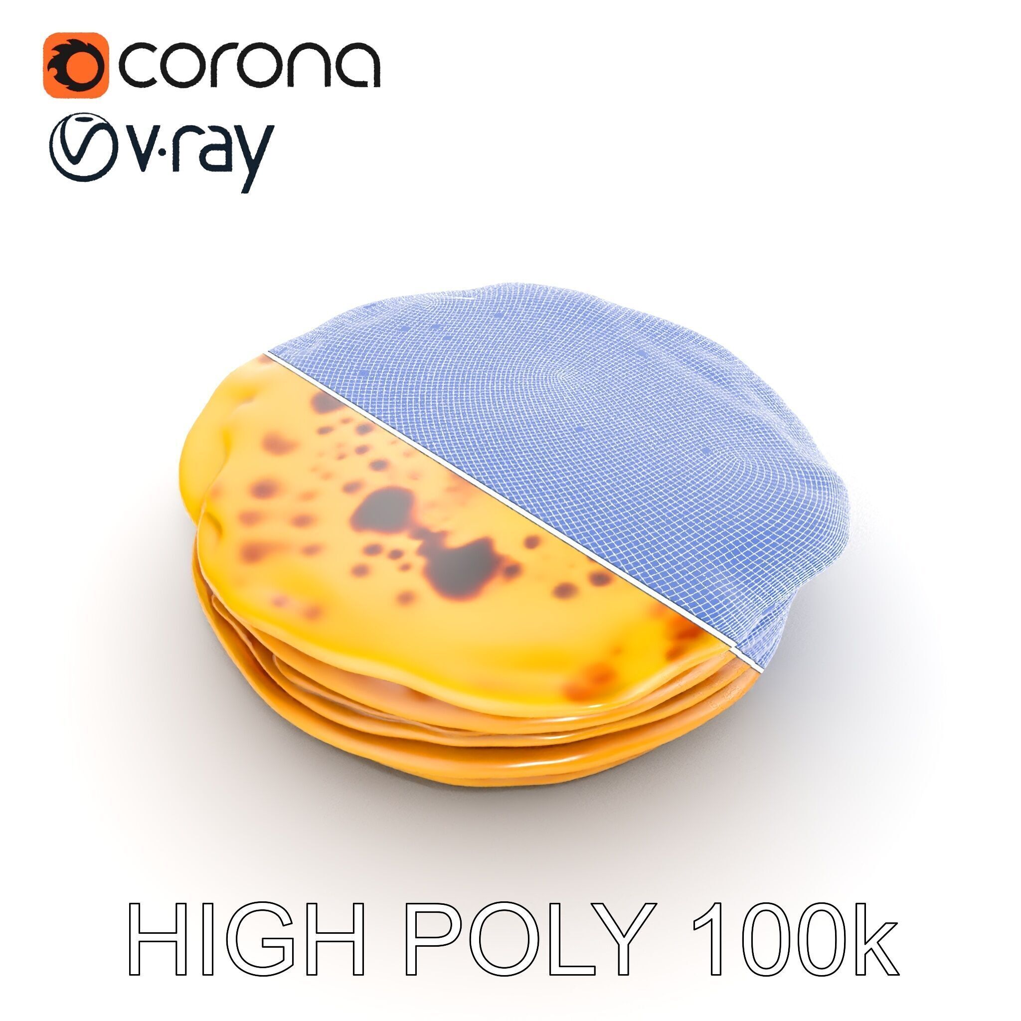 Pancake Stack D Model Pack Low-poly 3D model_18