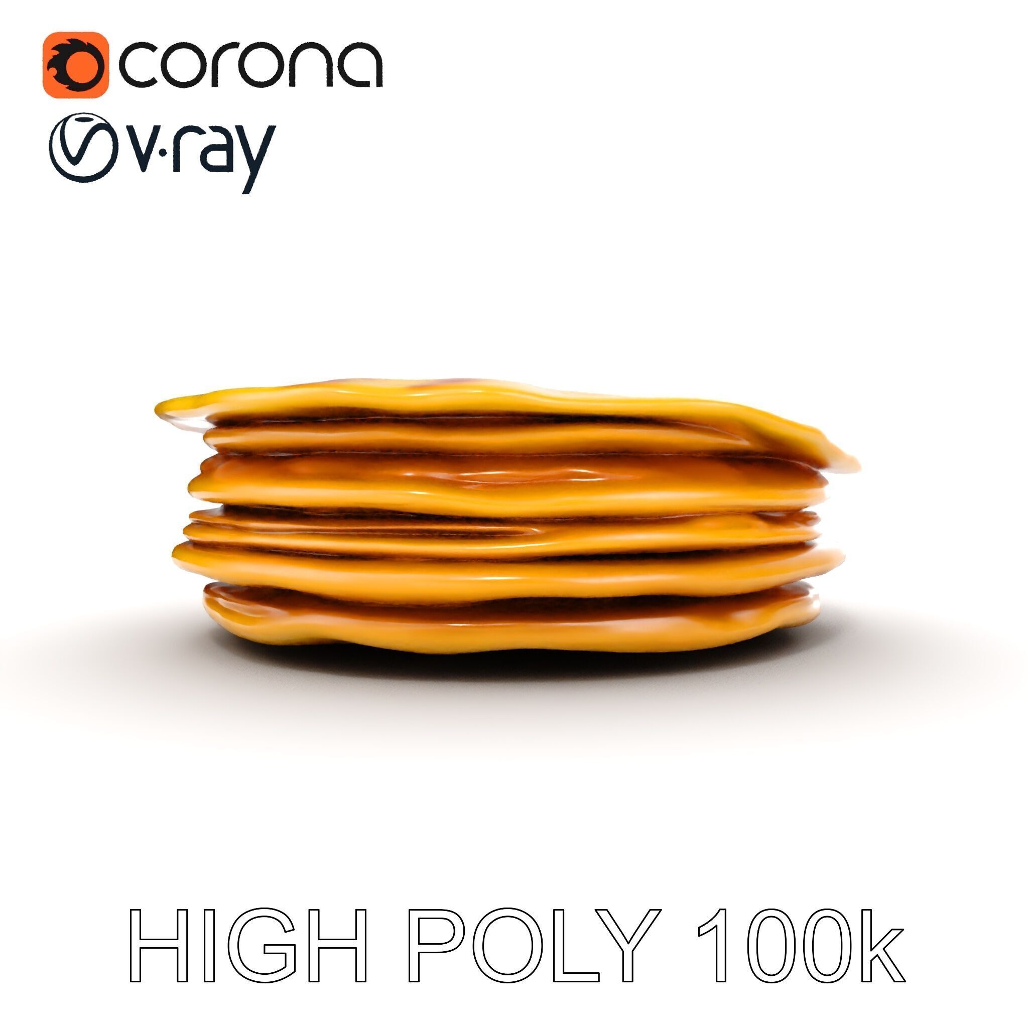 Pancake Stack D Model Pack Low-poly 3D model_32