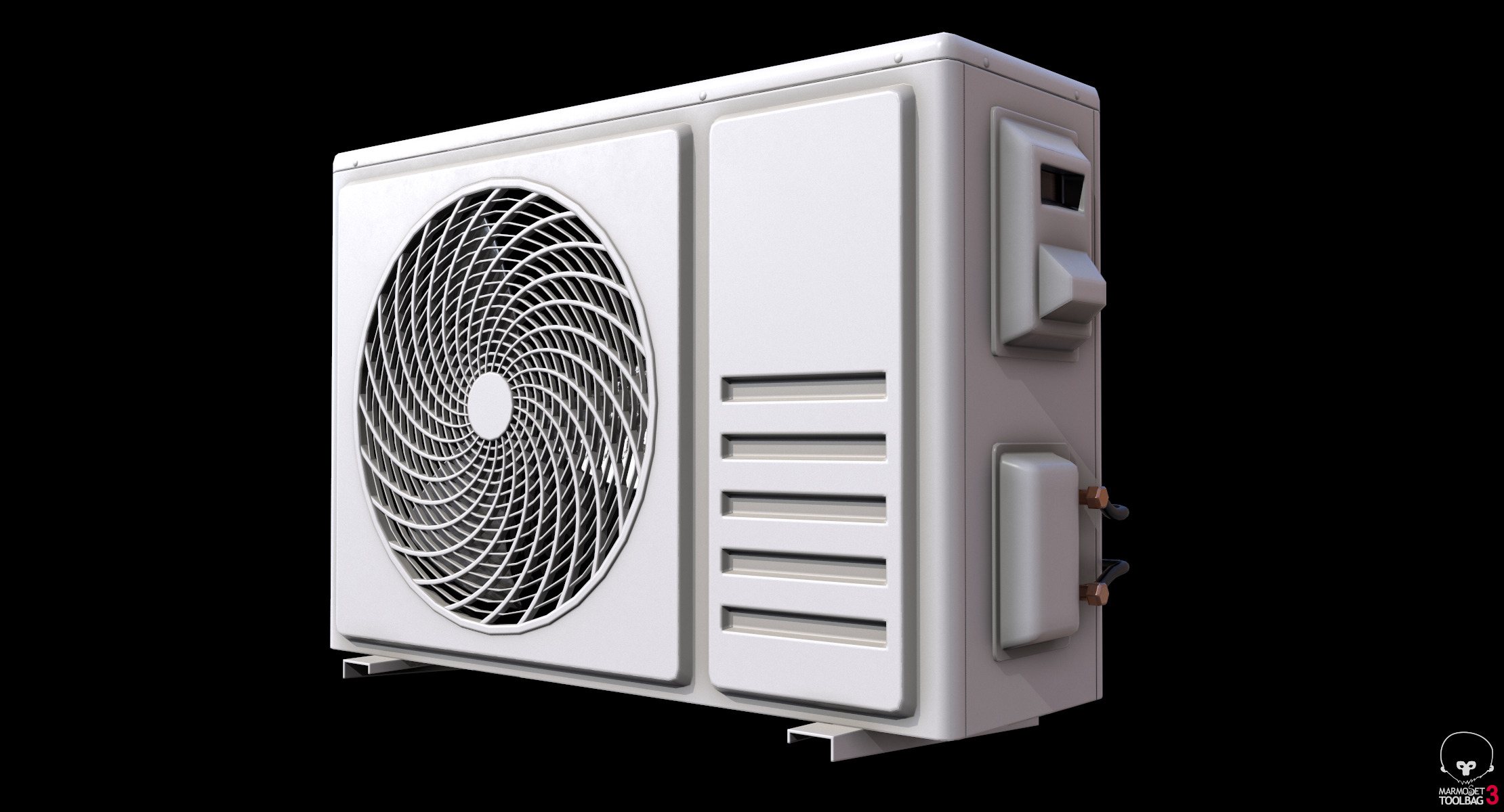 Low Poly PBR Air Conditioner Low-poly 3D model_8