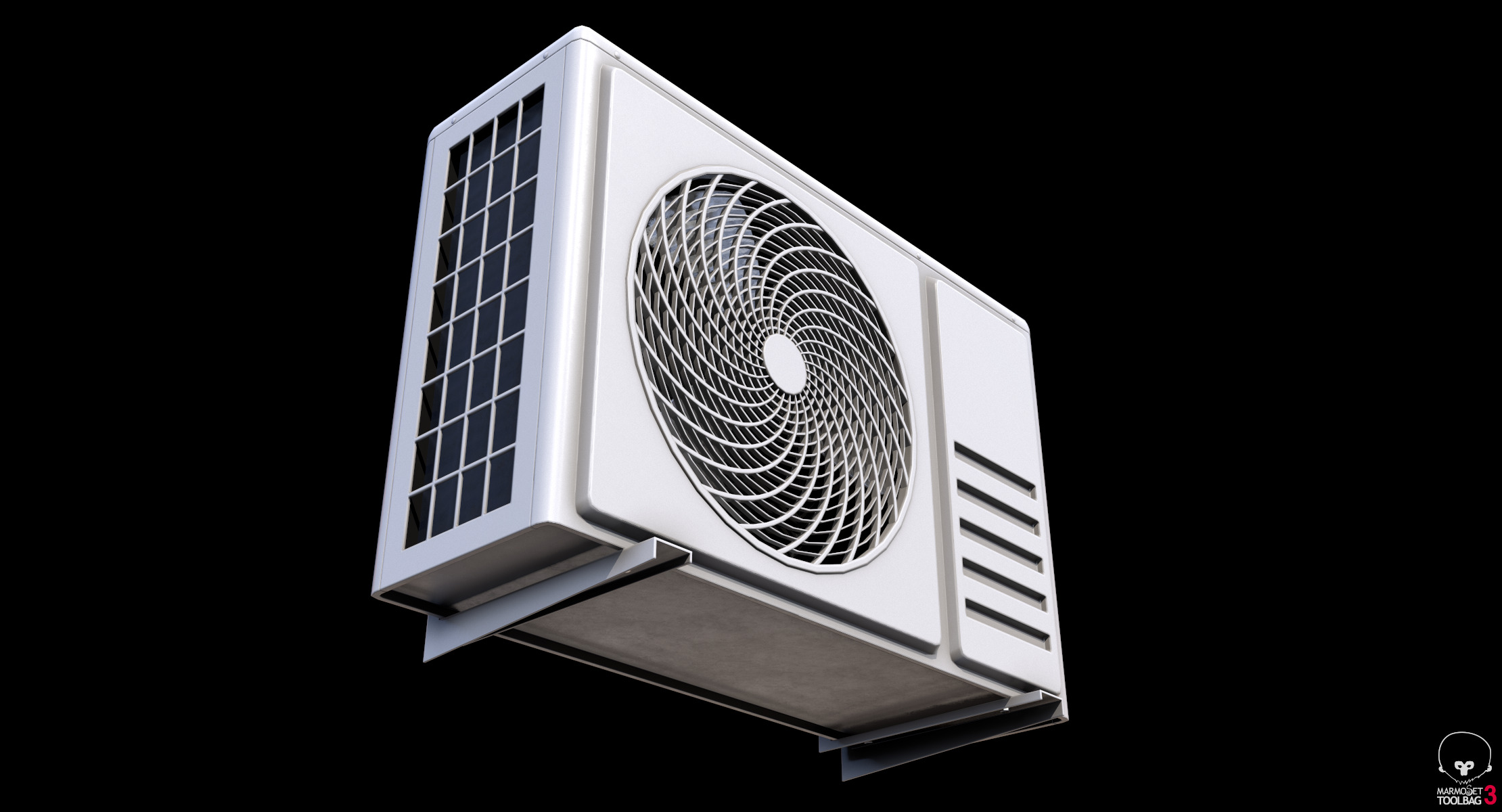 Low Poly PBR Air Conditioner Low-poly 3D model_9