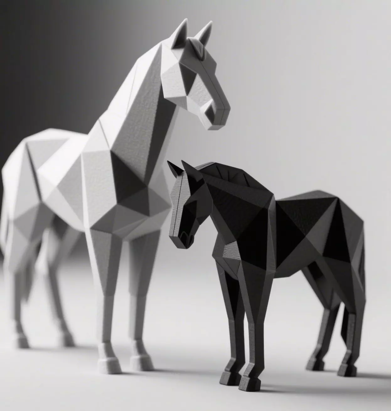 Minimalist Geometric Horse Sculptures 3D print model_0