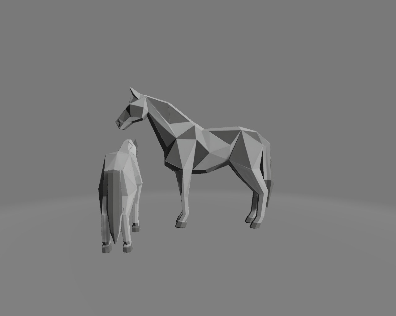 Minimalist Geometric Horse Sculptures 3D print model_3