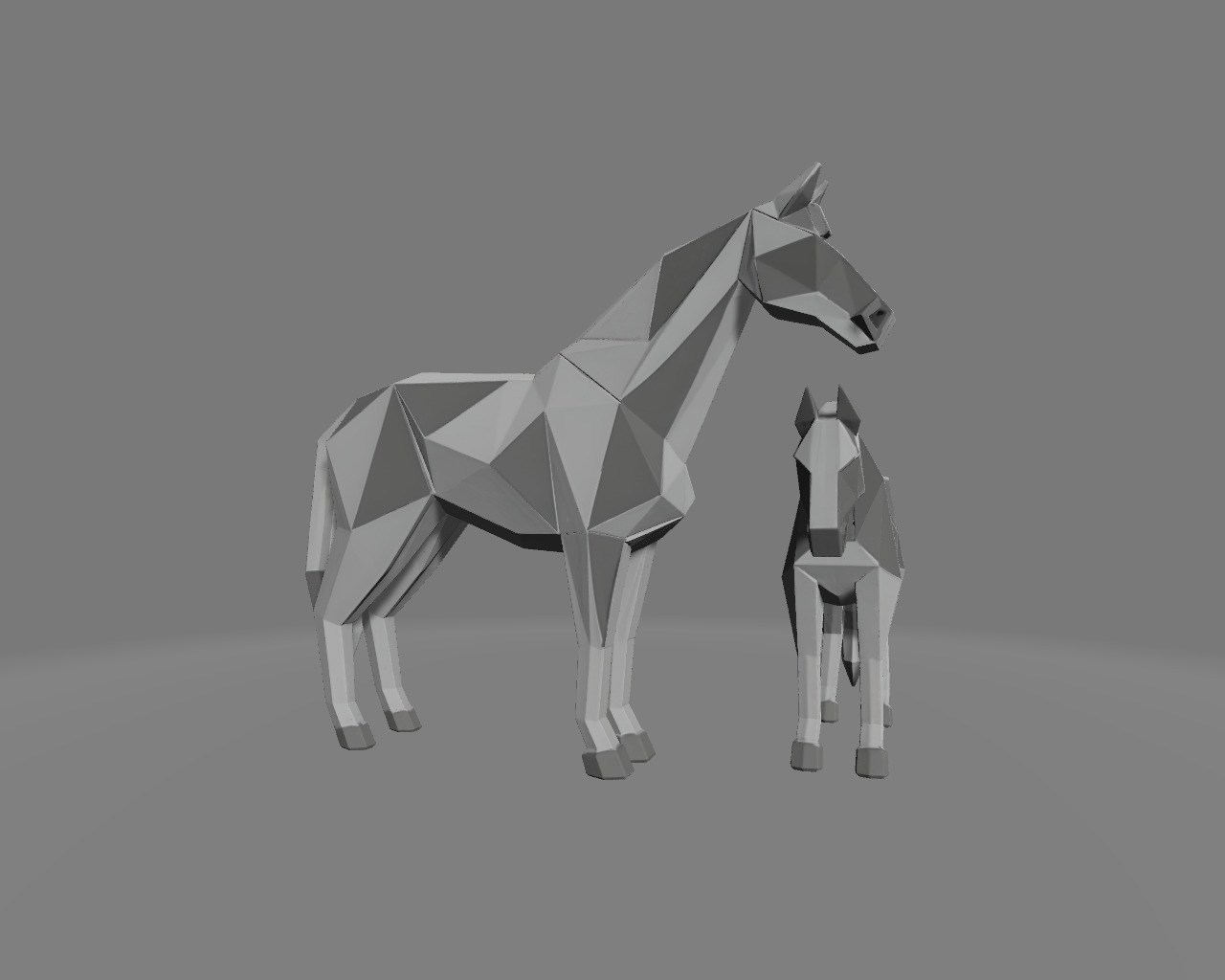 Minimalist Geometric Horse Sculptures 3D print model_1