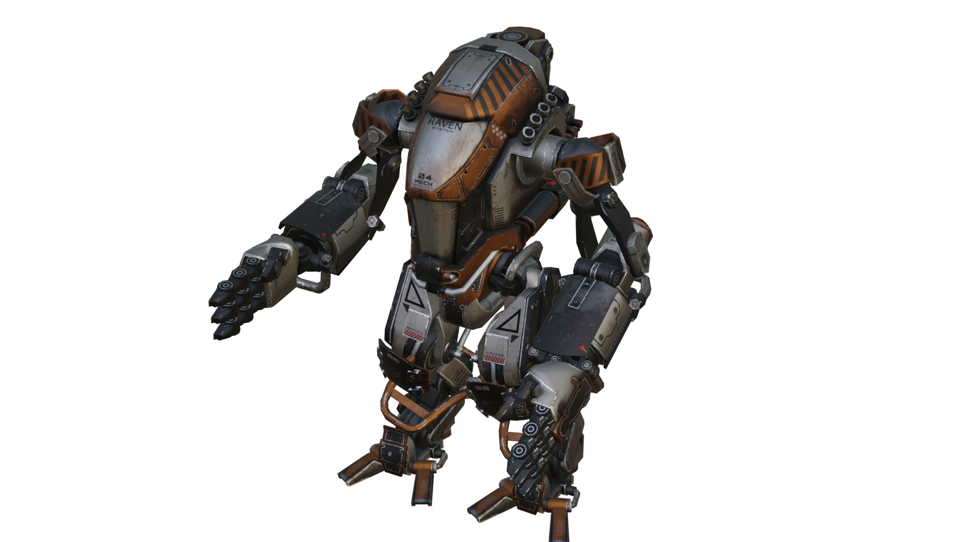 SCI FI ROBOT Low-poly 3D model_3