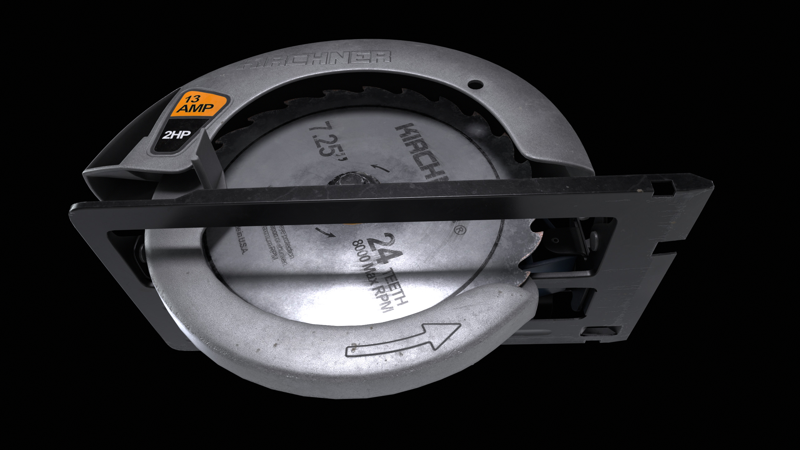 Circular Saw Machine PBR 3D model_10