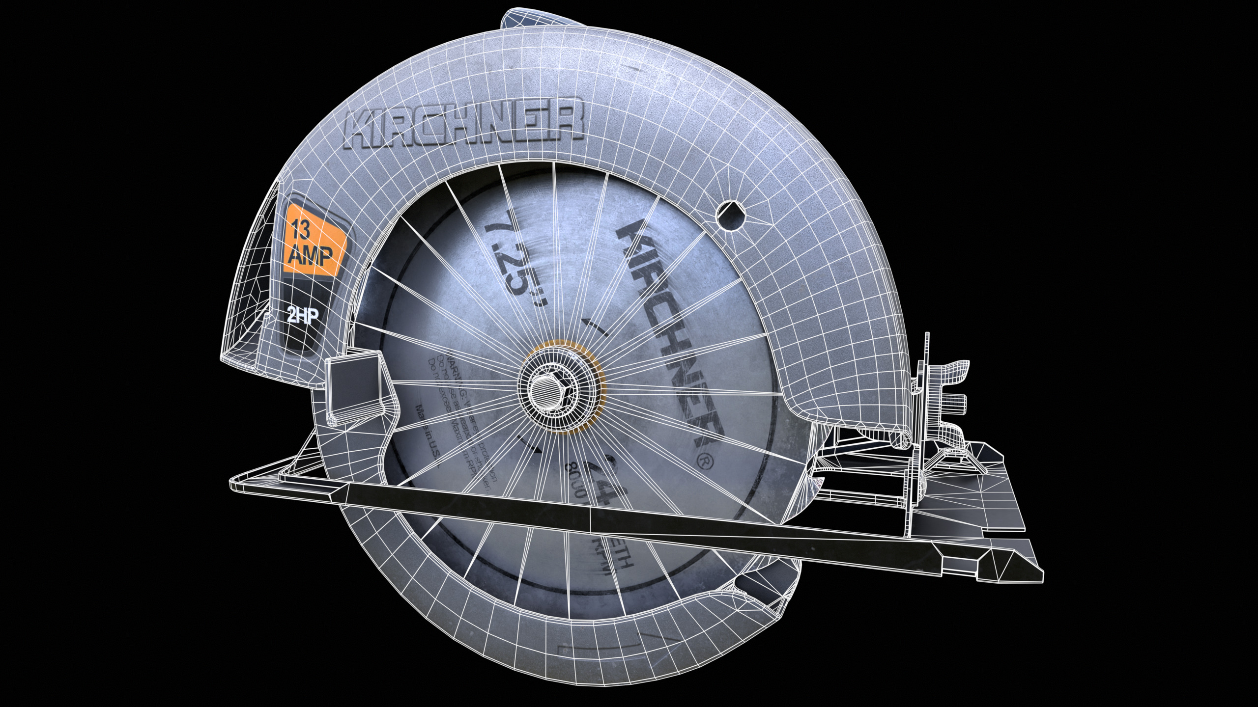 Circular Saw Machine PBR 3D model_15