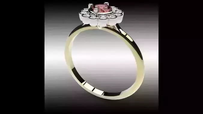 Ring tourmaline with diamonds