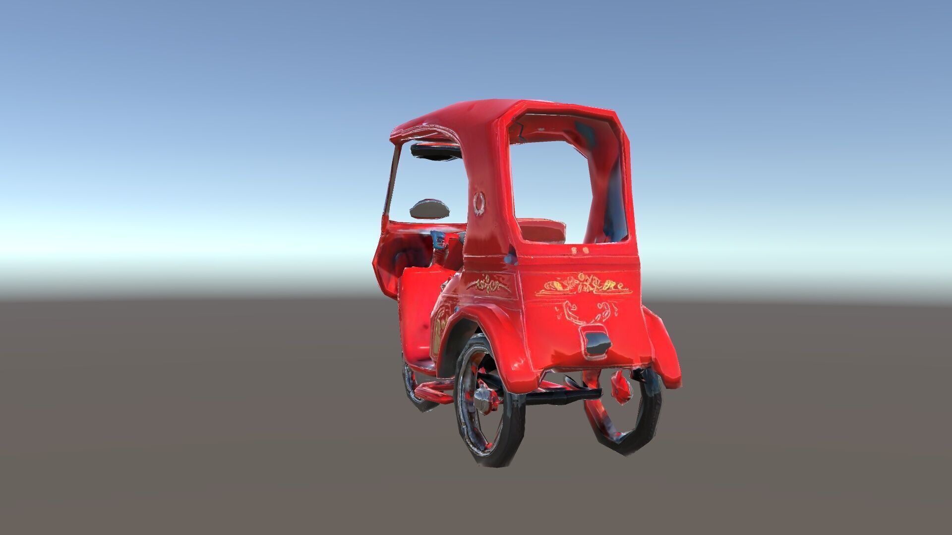 Traditional Rickshaw D Model Pack for Realistic Renders Low-poly 3D model_34