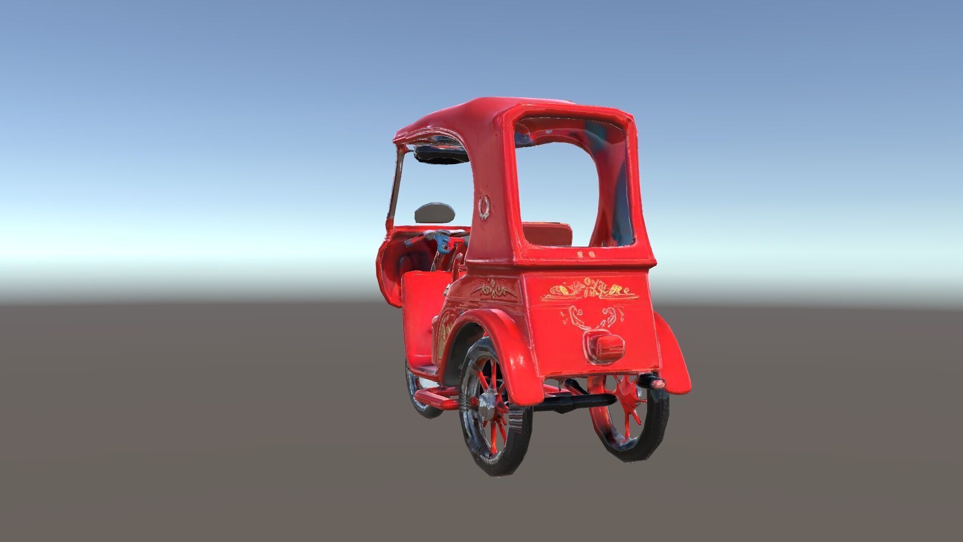 Traditional Rickshaw D Model Pack for Realistic Renders Low-poly 3D model_33
