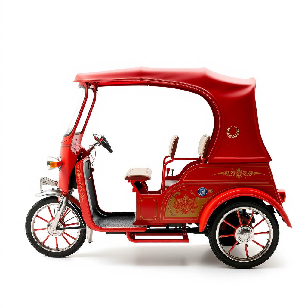 Traditional Rickshaw D Model Pack for Realistic Renders Low-poly 3D model_2