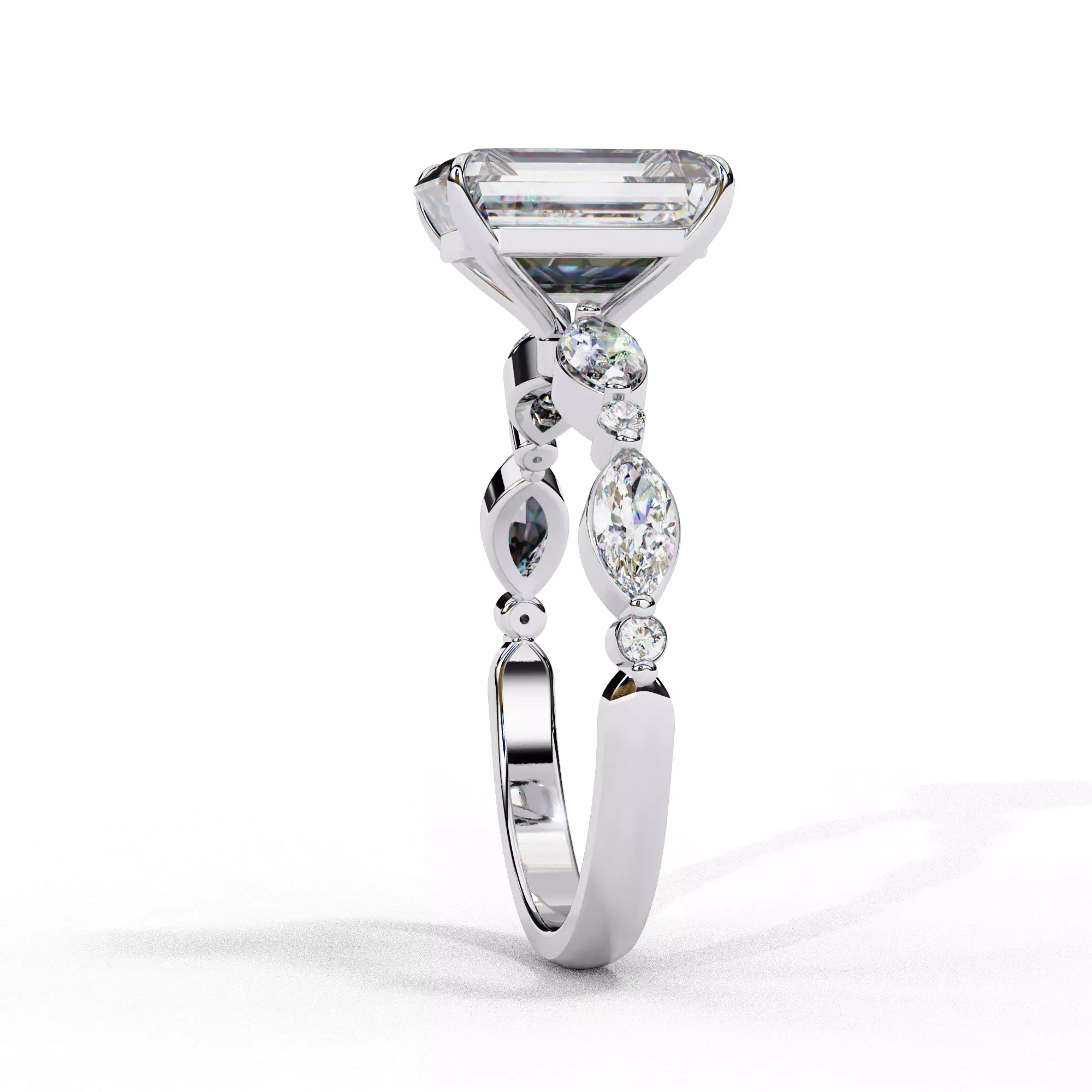 PRINCESS DIAMOND RING -CAD-017 3D model_0