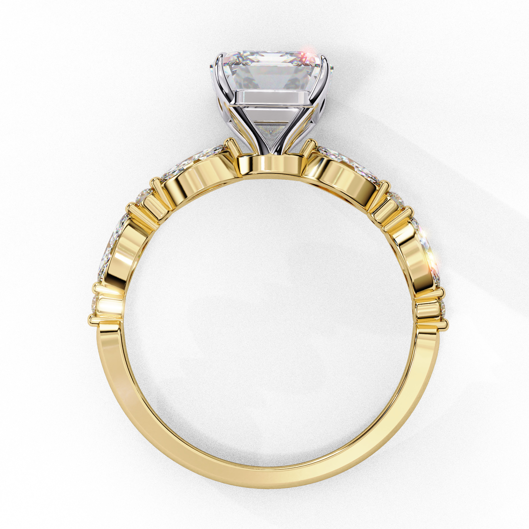 PRINCESS DIAMOND RING -CAD-017 3D model_9