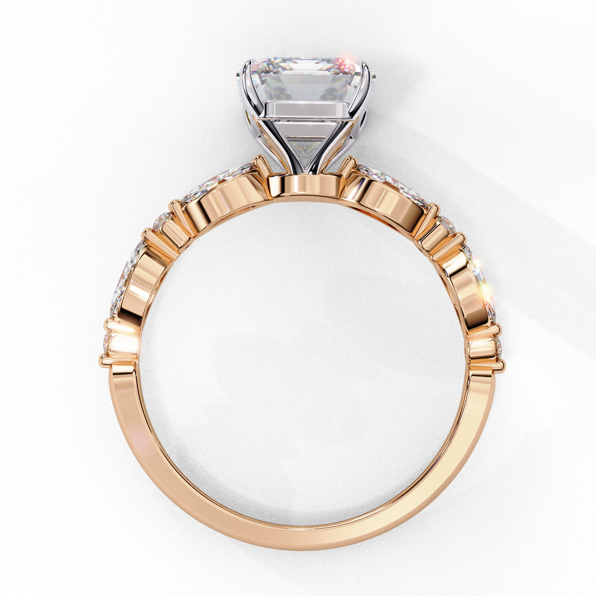 PRINCESS DIAMOND RING -CAD-017 3D model_10