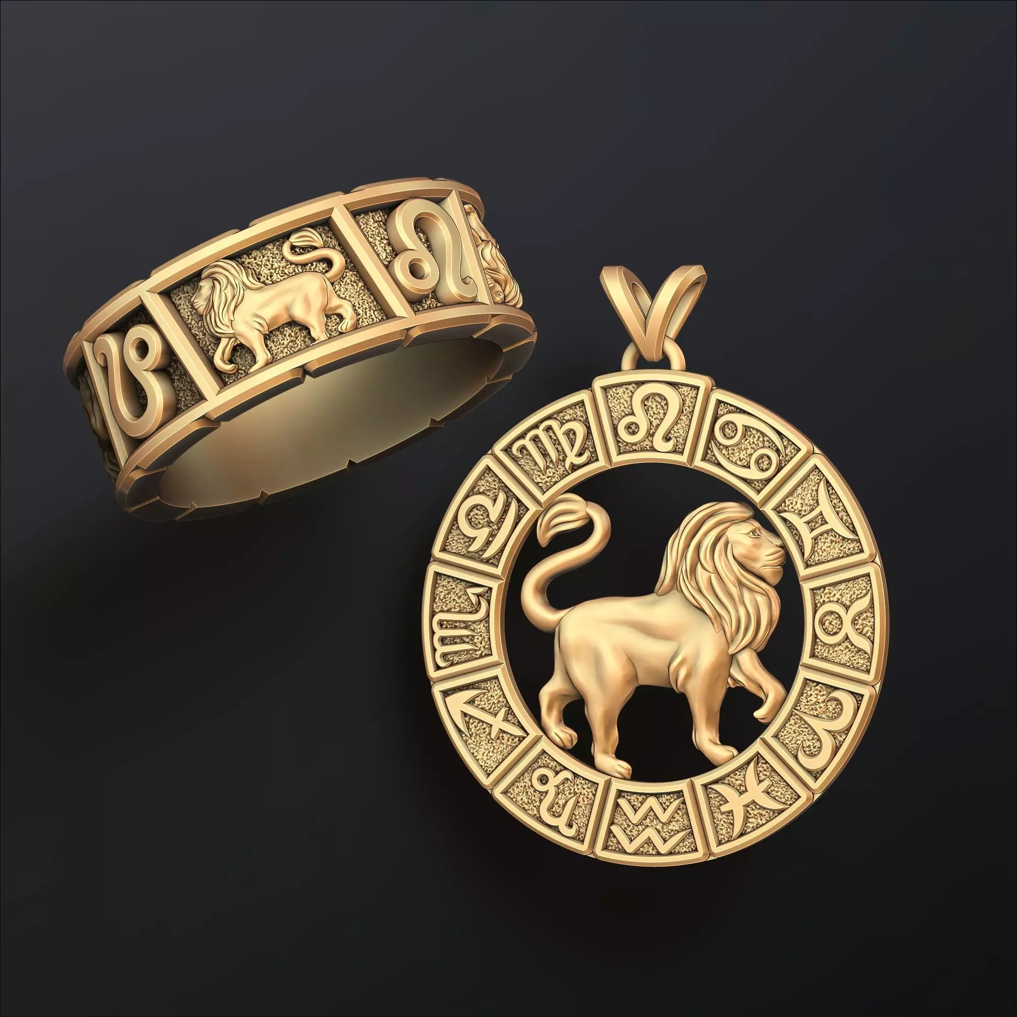 Horoscope Leo Ring Pendant v2 Collection _0