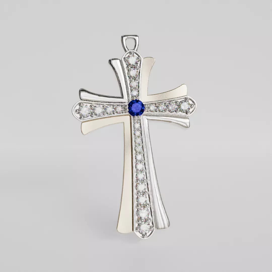 cross pendant 3D print model_0