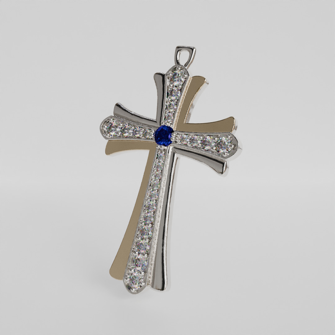 cross pendant 3D print model_5