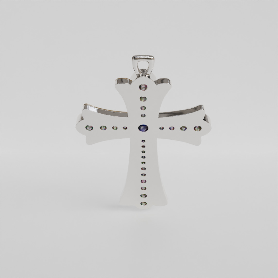 cross pendant 3D print model_3