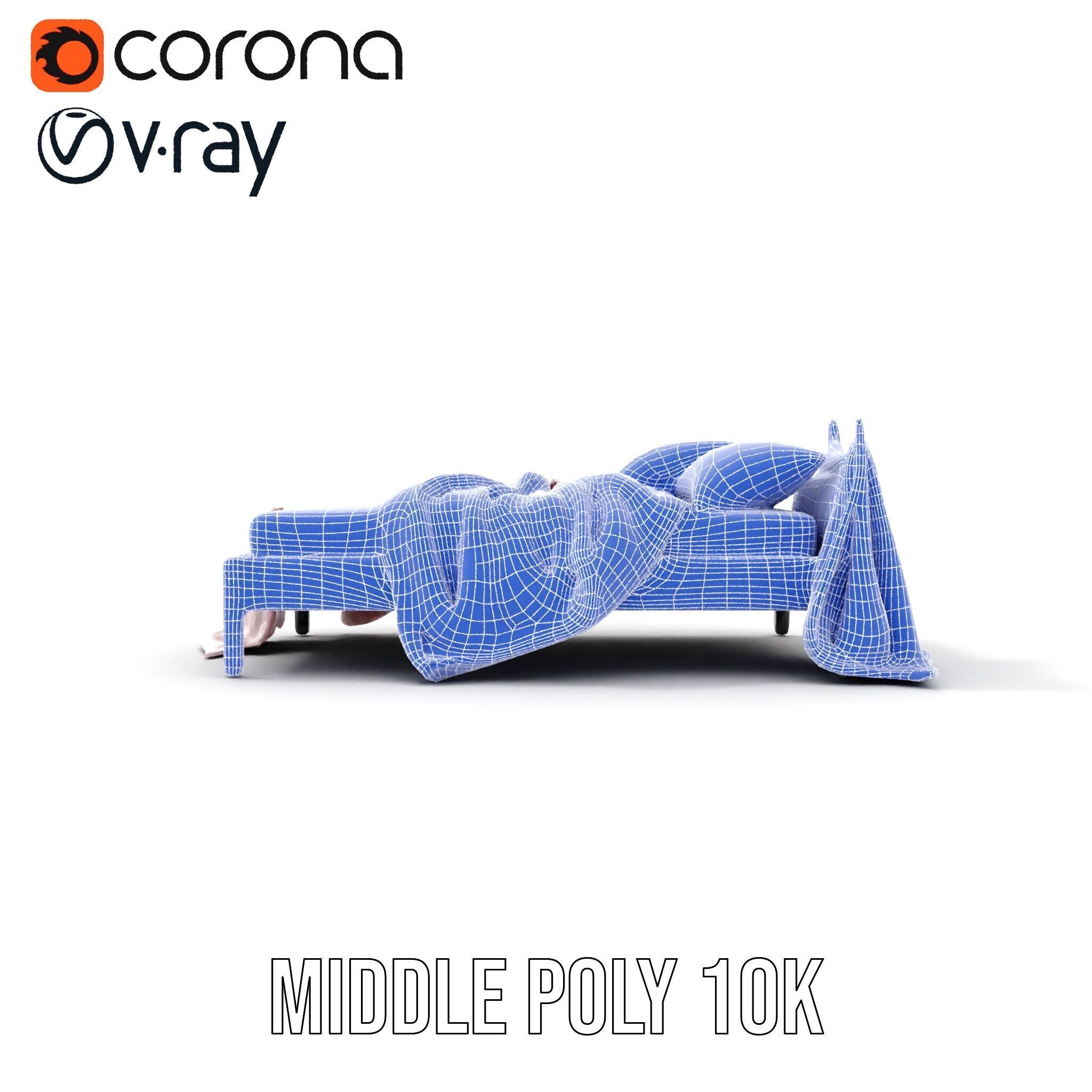 Elegant Canopy Bed with Drapes D Model Pack Low-poly 3D model_27