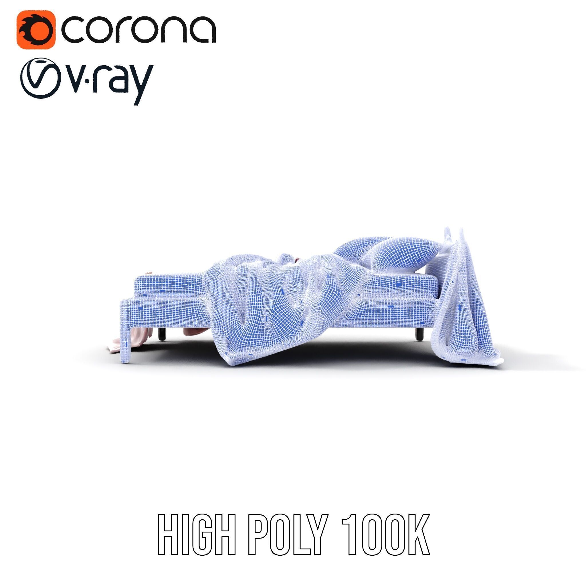 Elegant Canopy Bed with Drapes D Model Pack Low-poly 3D model_29