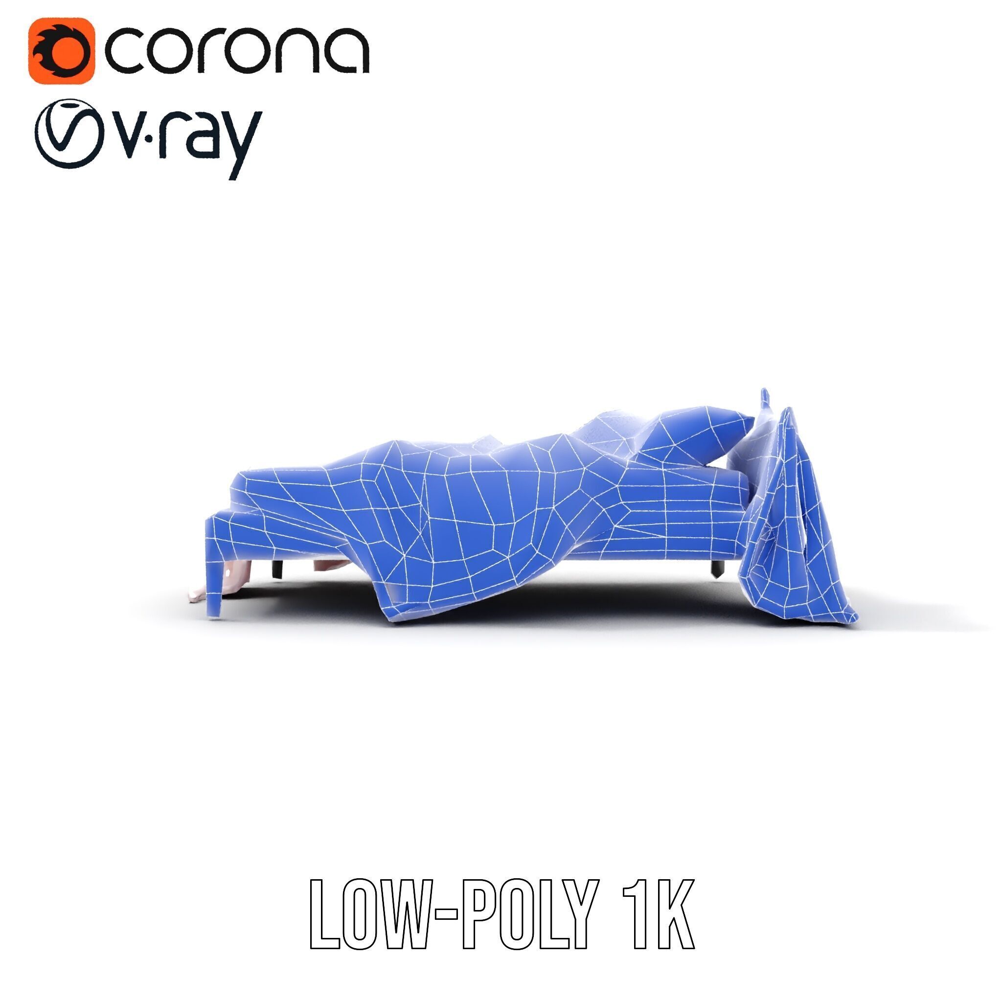 Elegant Canopy Bed with Drapes D Model Pack Low-poly 3D model_14