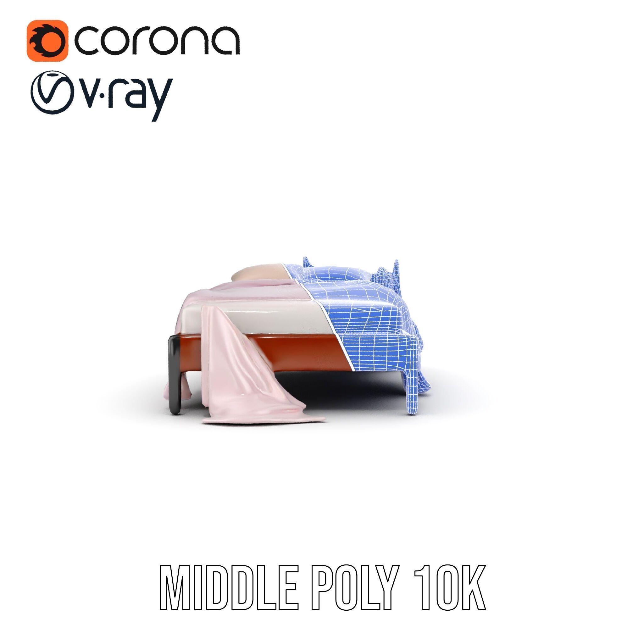 Elegant Canopy Bed with Drapes D Model Pack Low-poly 3D model_22