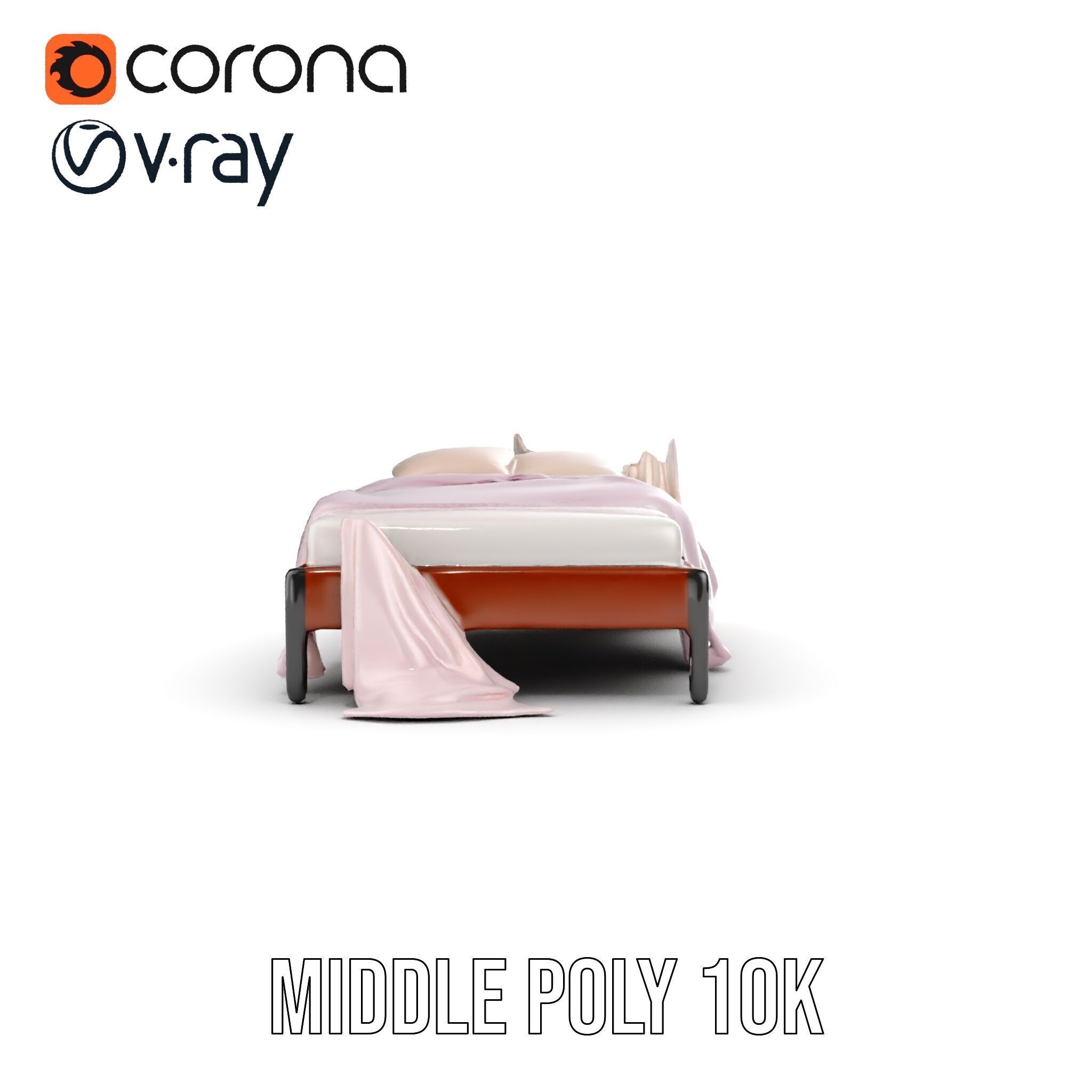 Elegant Canopy Bed with Drapes D Model Pack Low-poly 3D model_6