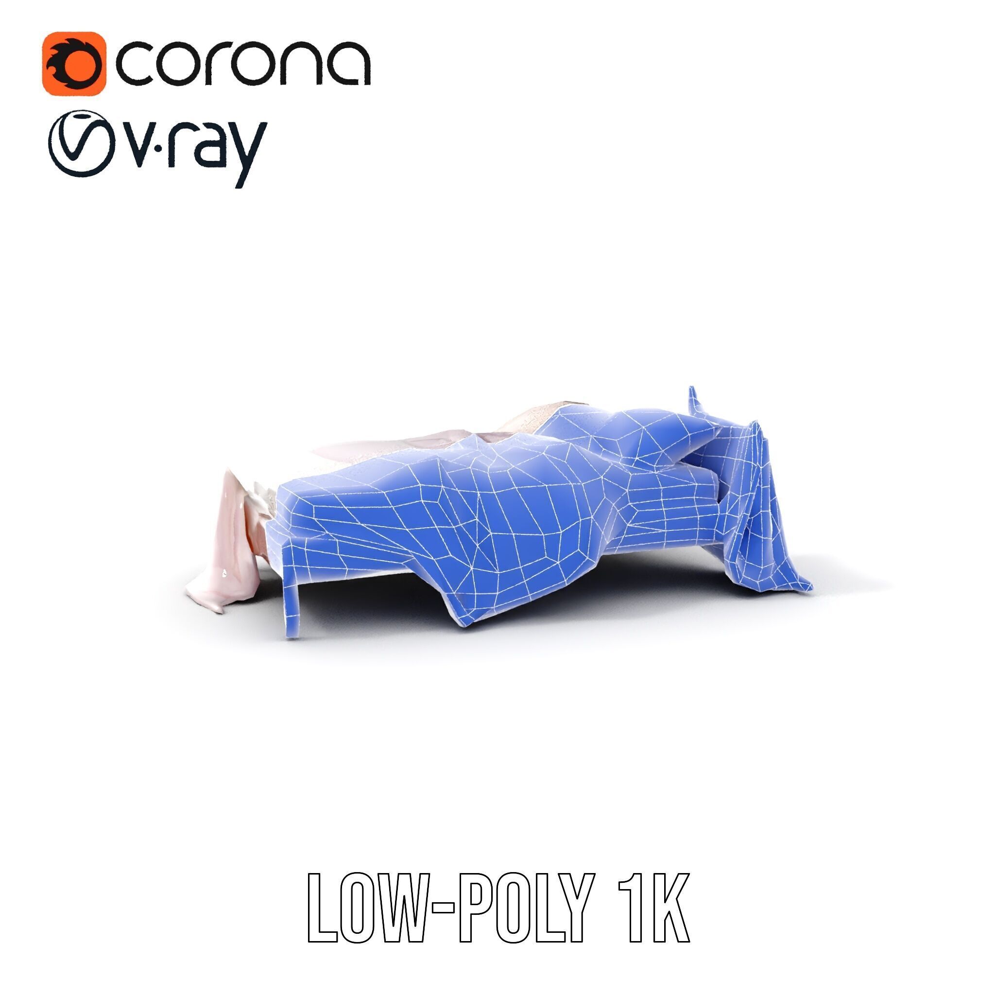 Elegant Canopy Bed with Drapes D Model Pack Low-poly 3D model_28