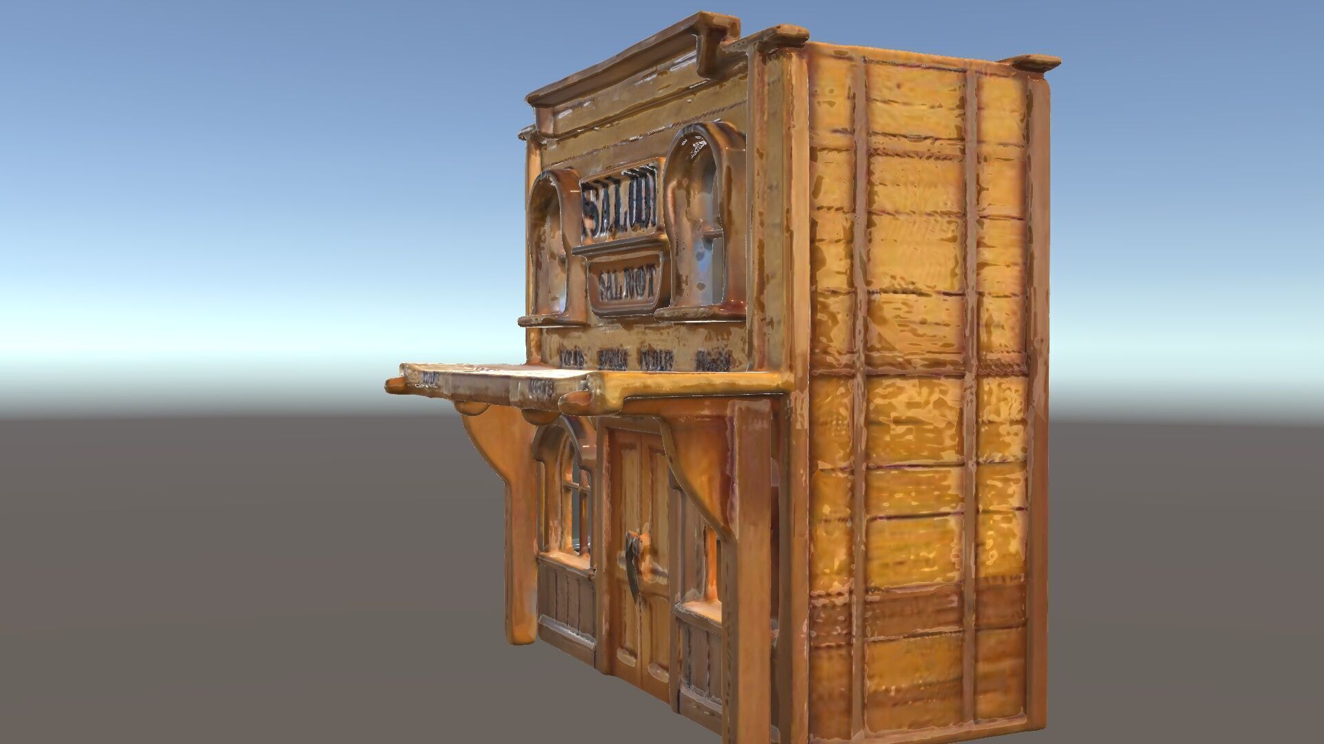Western Saloon Building D Model Pack Low-poly 3D model_5