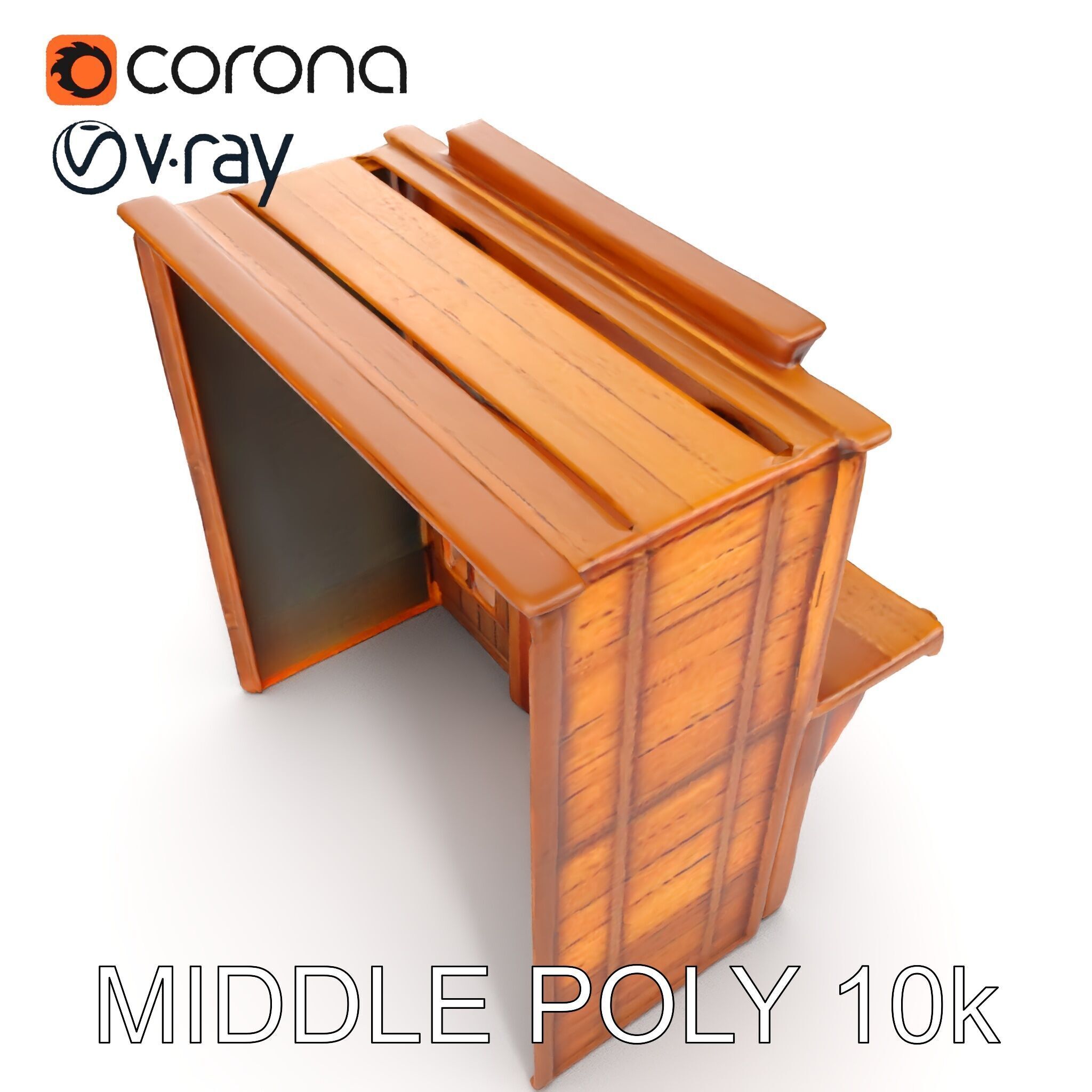 Western Saloon Building D Model Pack Low-poly 3D model_18