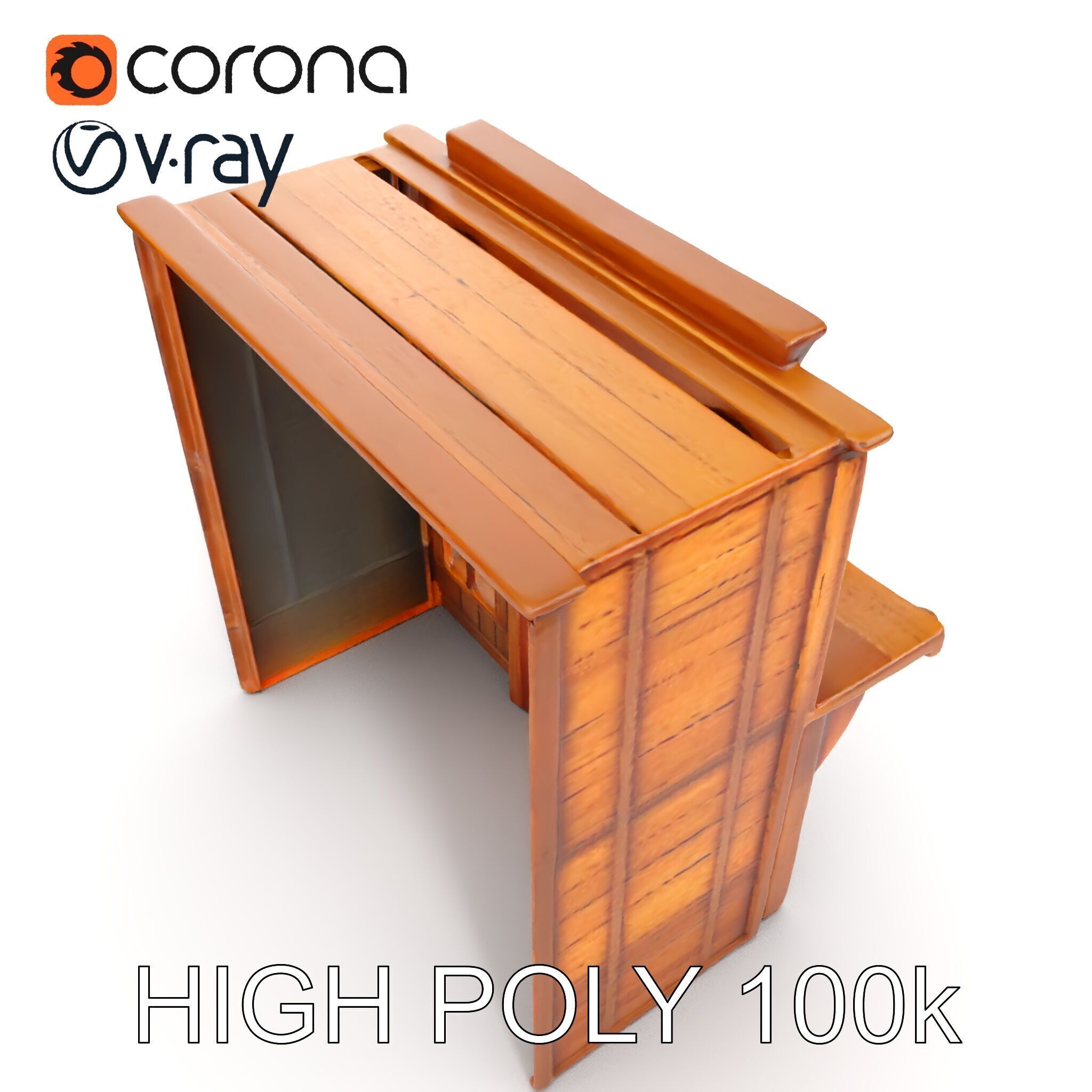 Western Saloon Building D Model Pack Low-poly 3D model_11