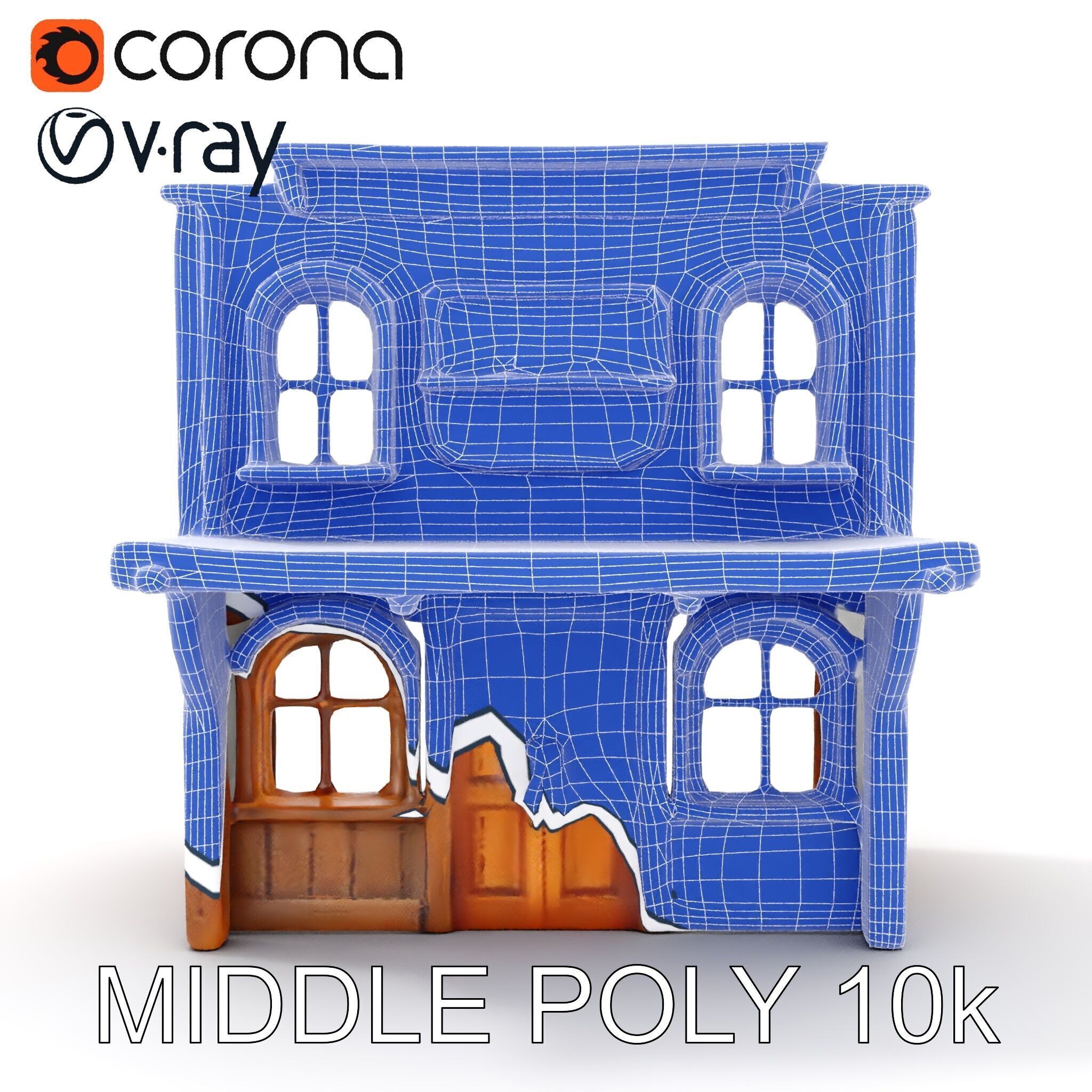 Western Saloon Building D Model Pack Low-poly 3D model_27