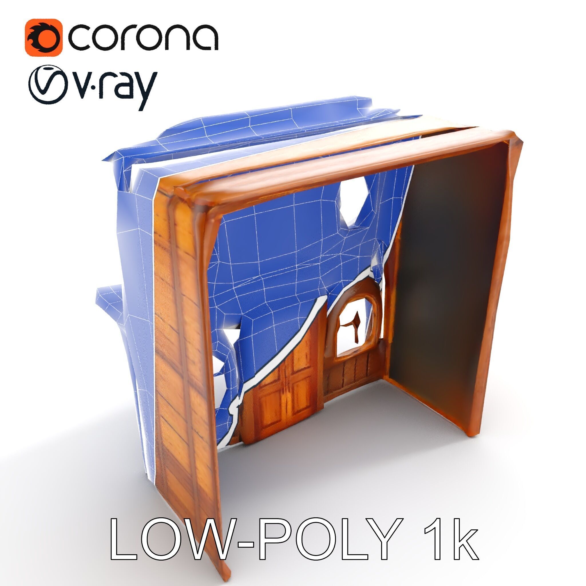 Western Saloon Building D Model Pack Low-poly 3D model_22