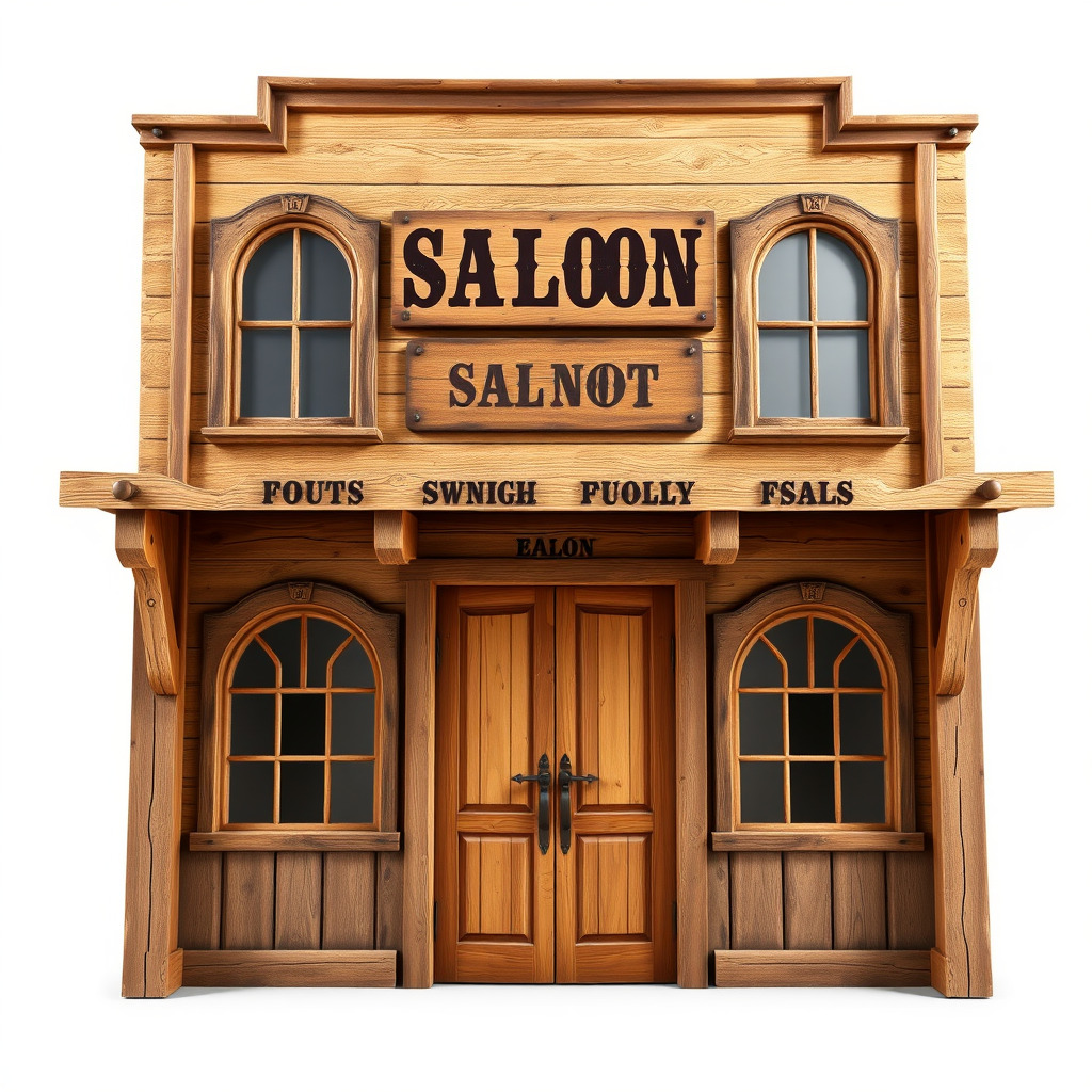 Western Saloon Building D Model Pack Low-poly 3D model_2
