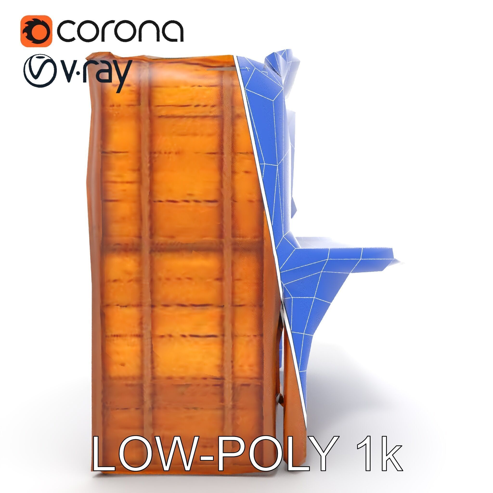 Western Saloon Building D Model Pack Low-poly 3D model_25