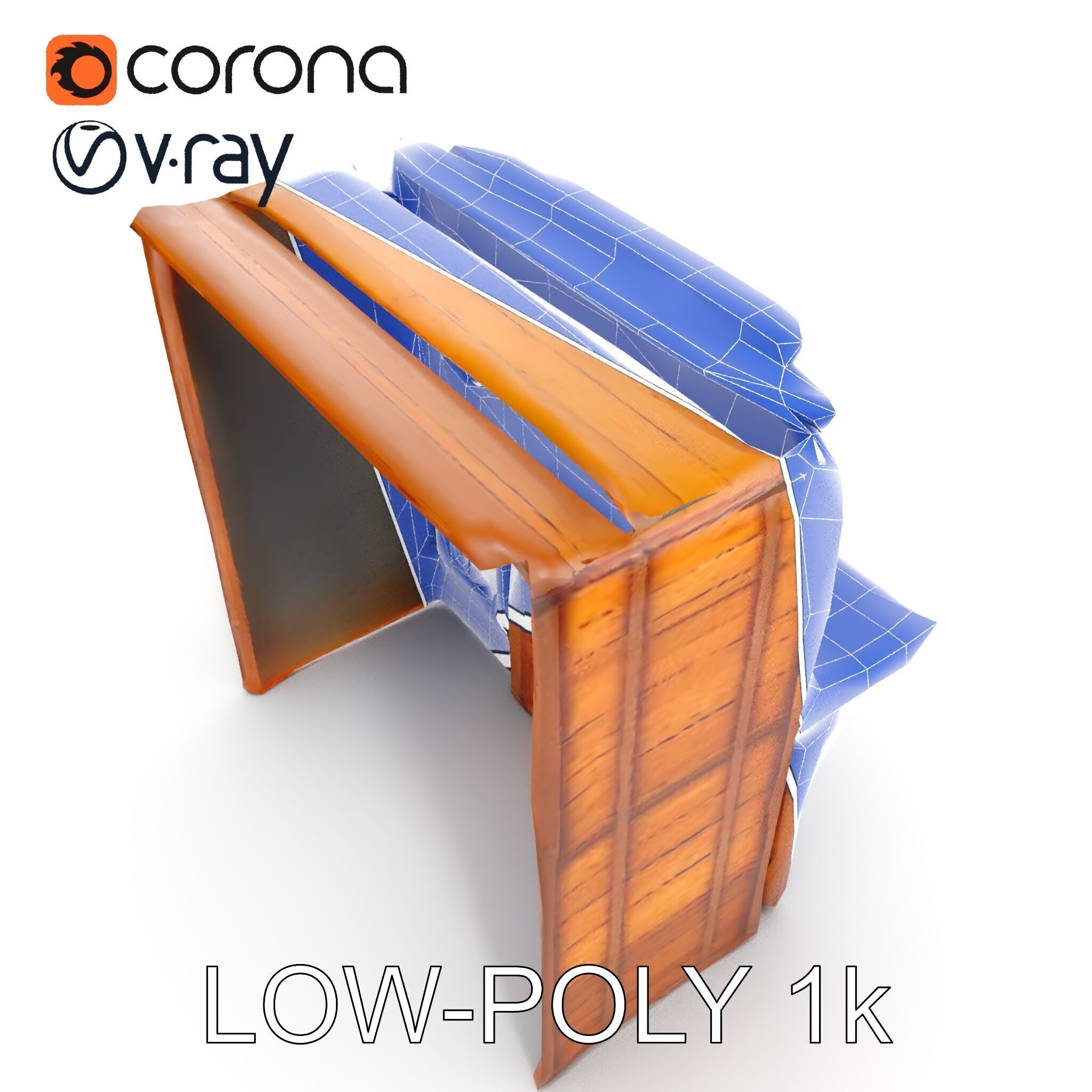 Western Saloon Building D Model Pack Low-poly 3D model_28