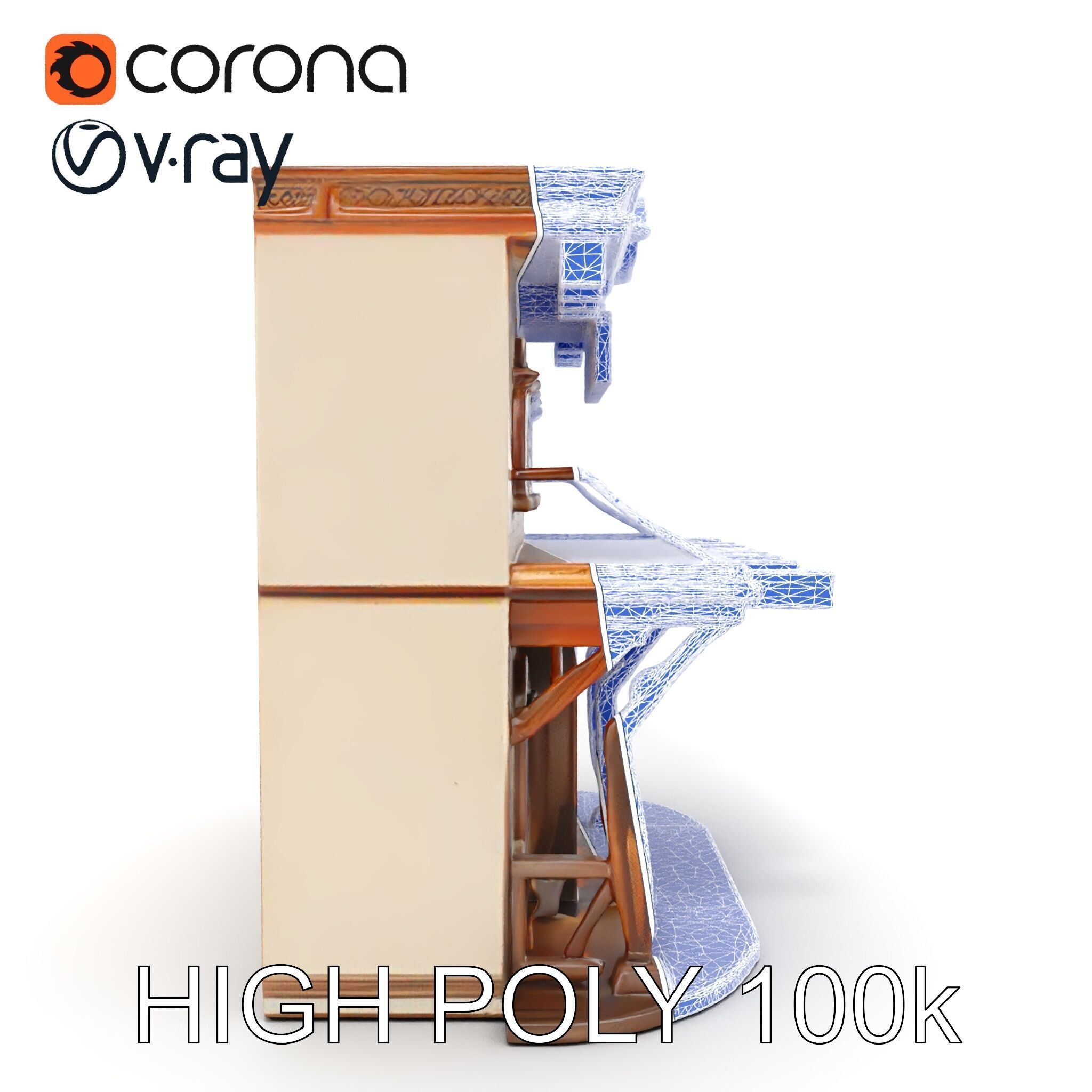 Western Saloon Building Model Pack Low-poly 3D model_28