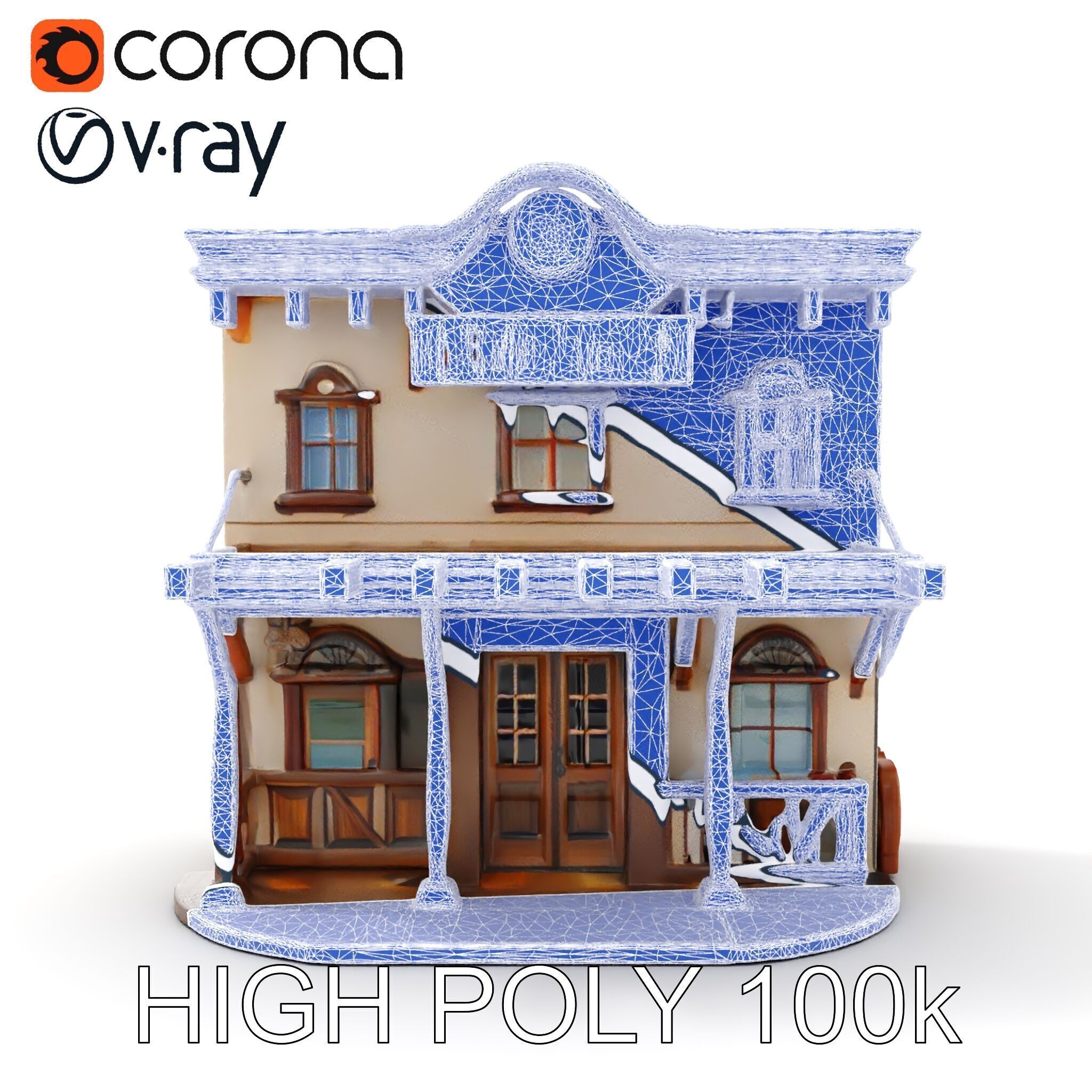 Western Saloon Building Model Pack Low-poly 3D model_27