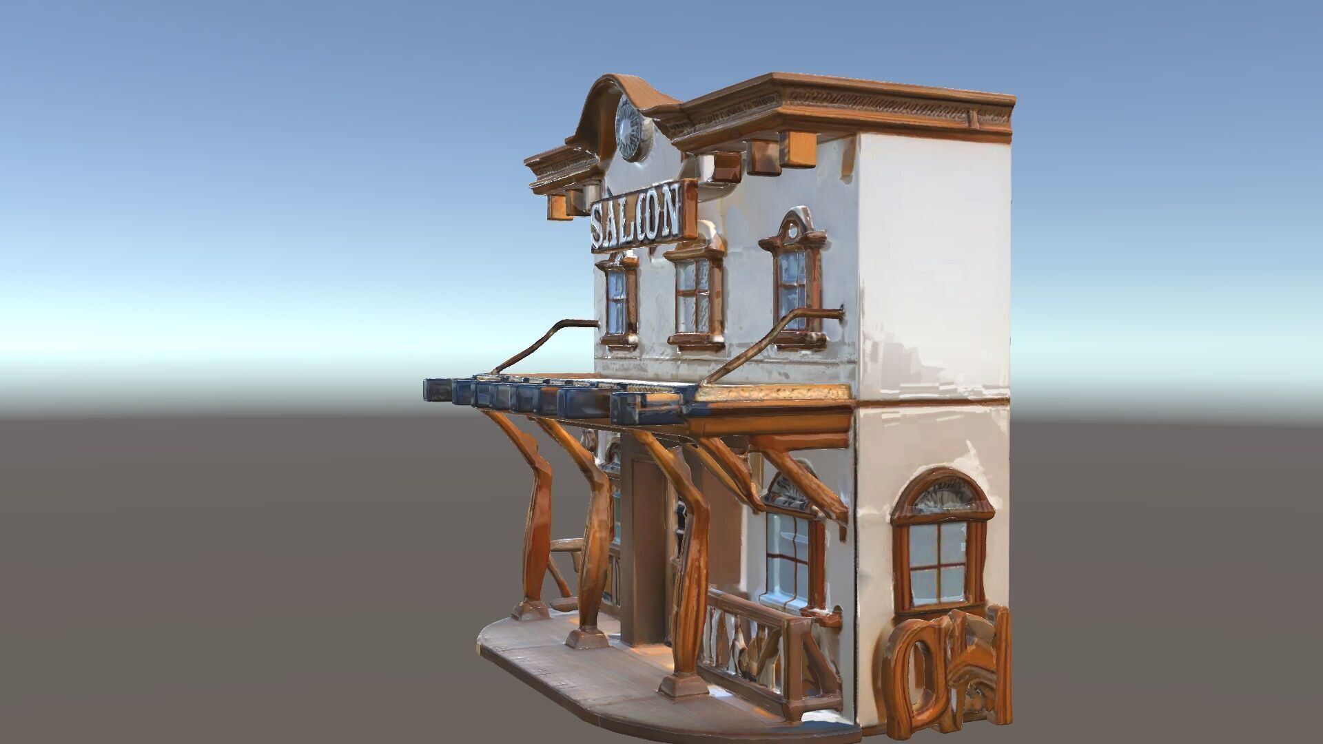 Western Saloon Building Model Pack Low-poly 3D model_5