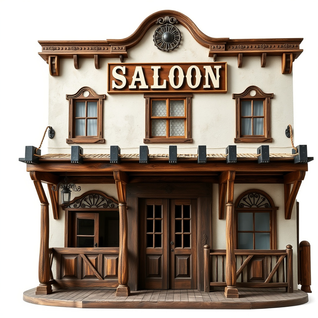 Western Saloon Building Model Pack Low-poly 3D model_2