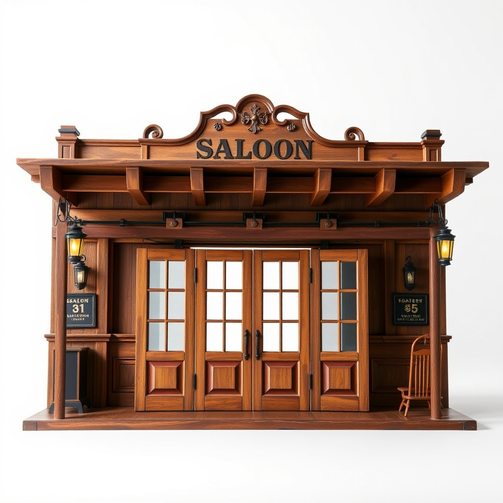 Western Saloon Facade Model Pack  D Architectural Design Low-poly 3D model_2
