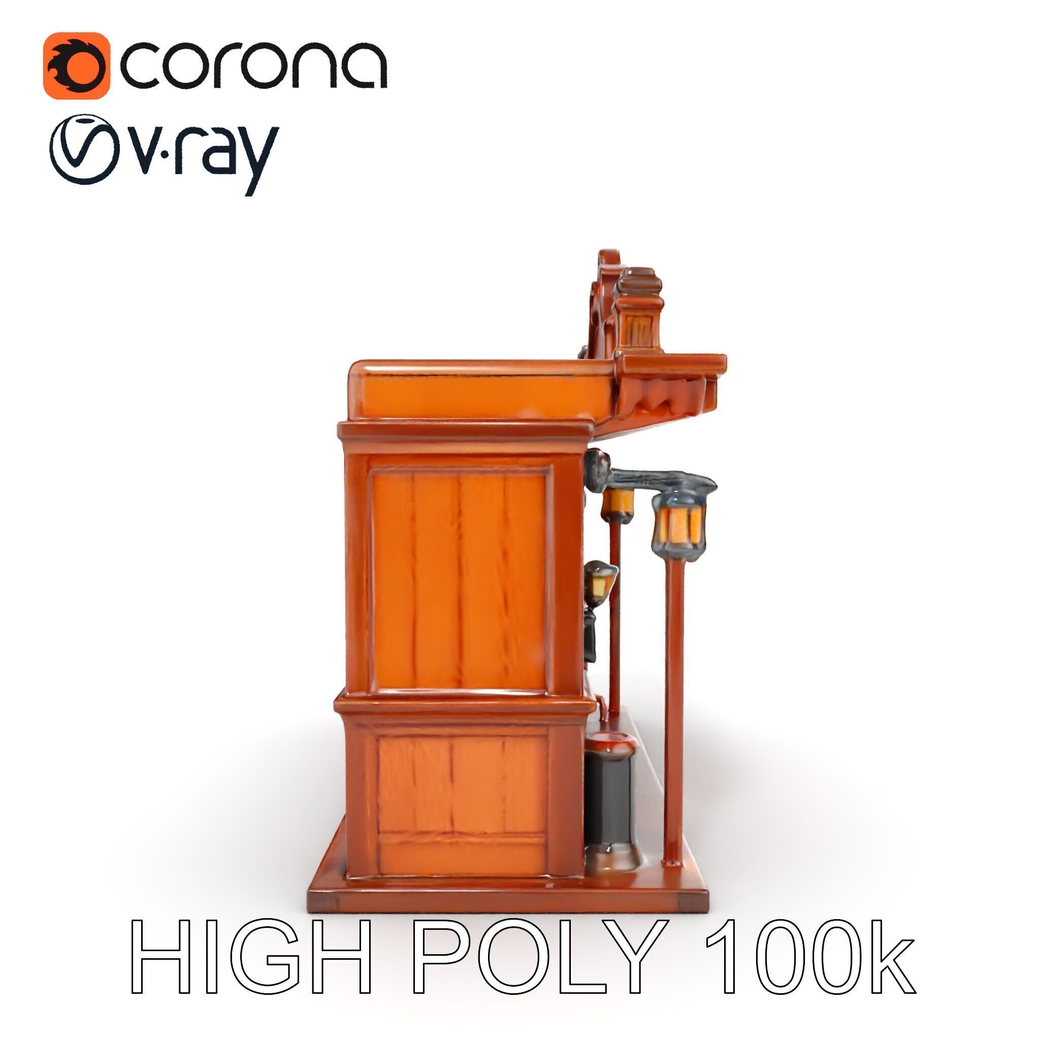 Western Saloon Facade Model Pack  D Architectural Design Low-poly 3D model_17