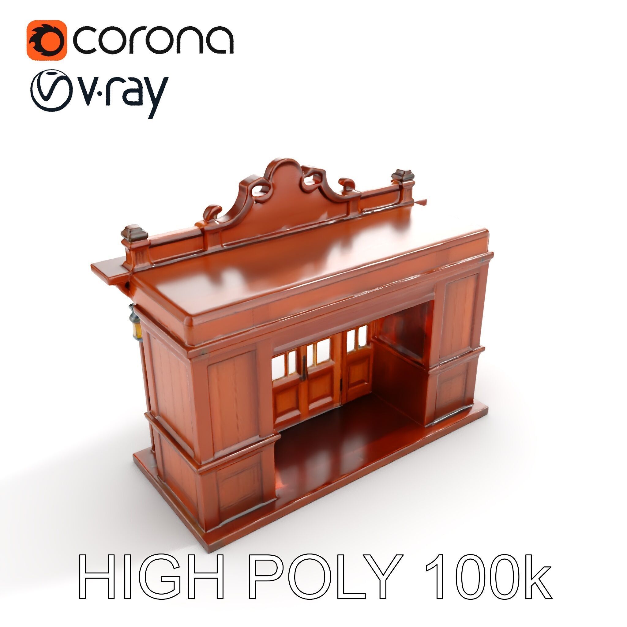 Western Saloon Facade Model Pack  D Architectural Design Low-poly 3D model_15
