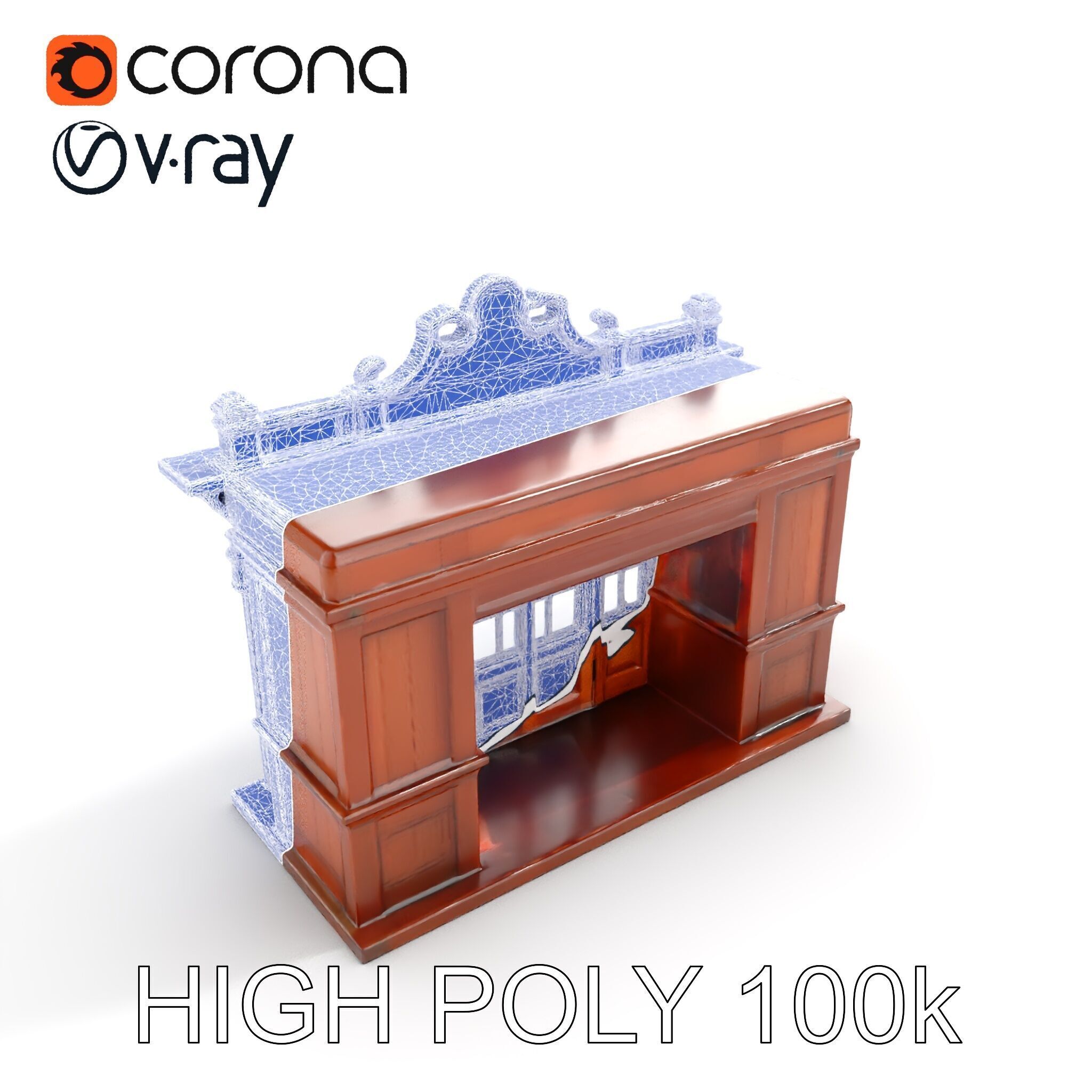 Western Saloon Facade Model Pack  D Architectural Design Low-poly 3D model_29