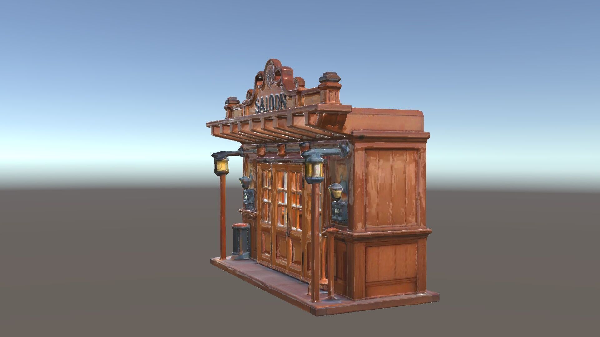 Western Saloon Facade Model Pack  D Architectural Design Low-poly 3D model_5