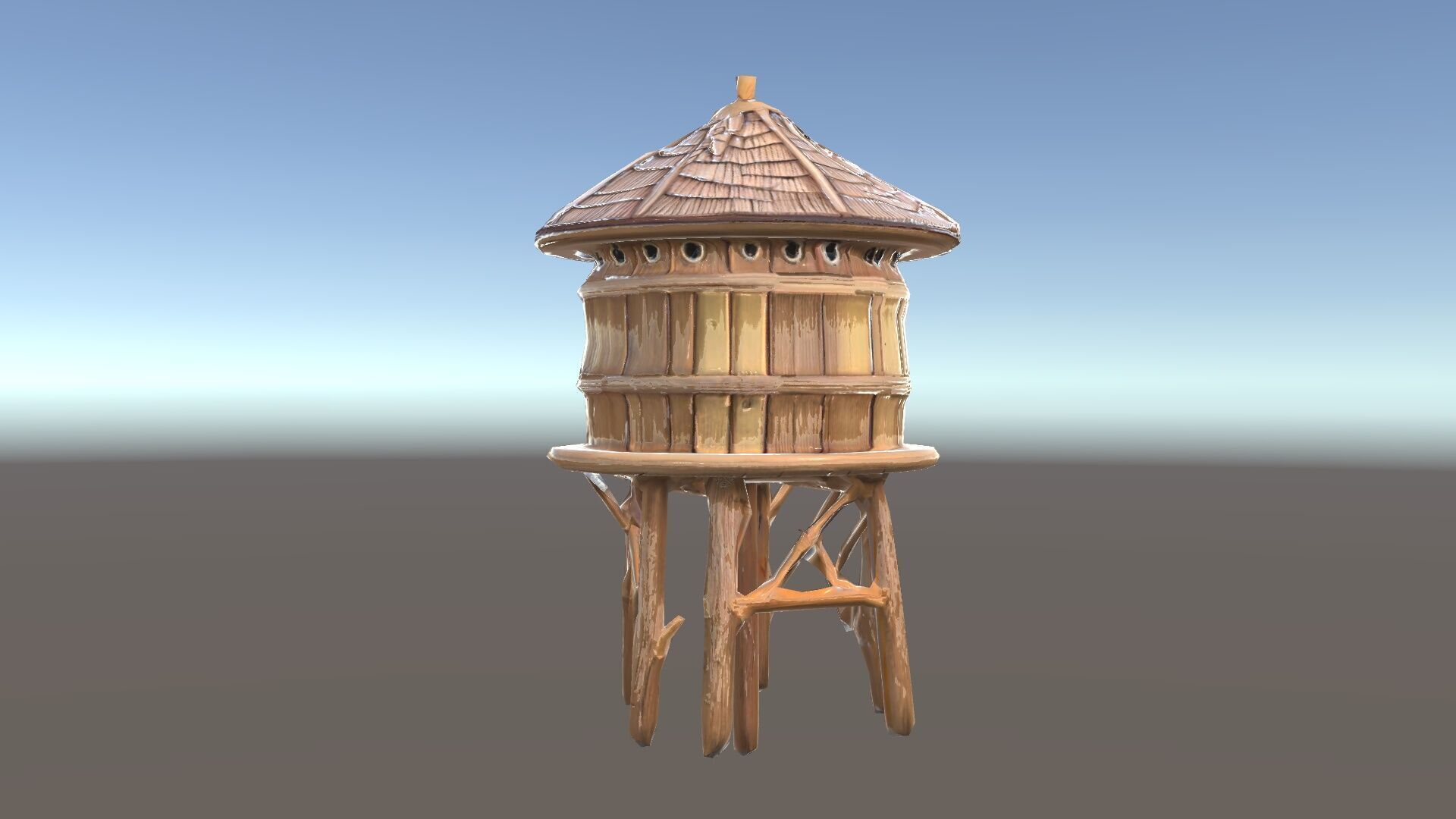 Rustic Wooden Water Tower D Model Pack Low-poly 3D model_34