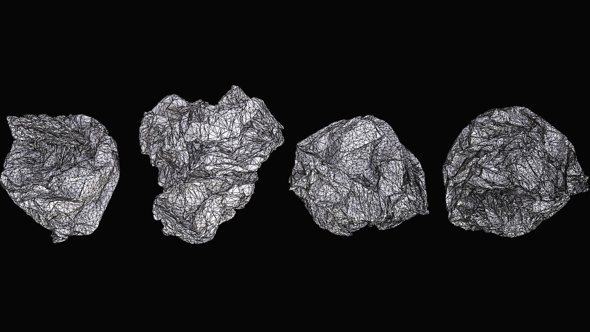 crumpled paper trash paperbags set2 PBR photogrammetry Low-poly 3D model_7