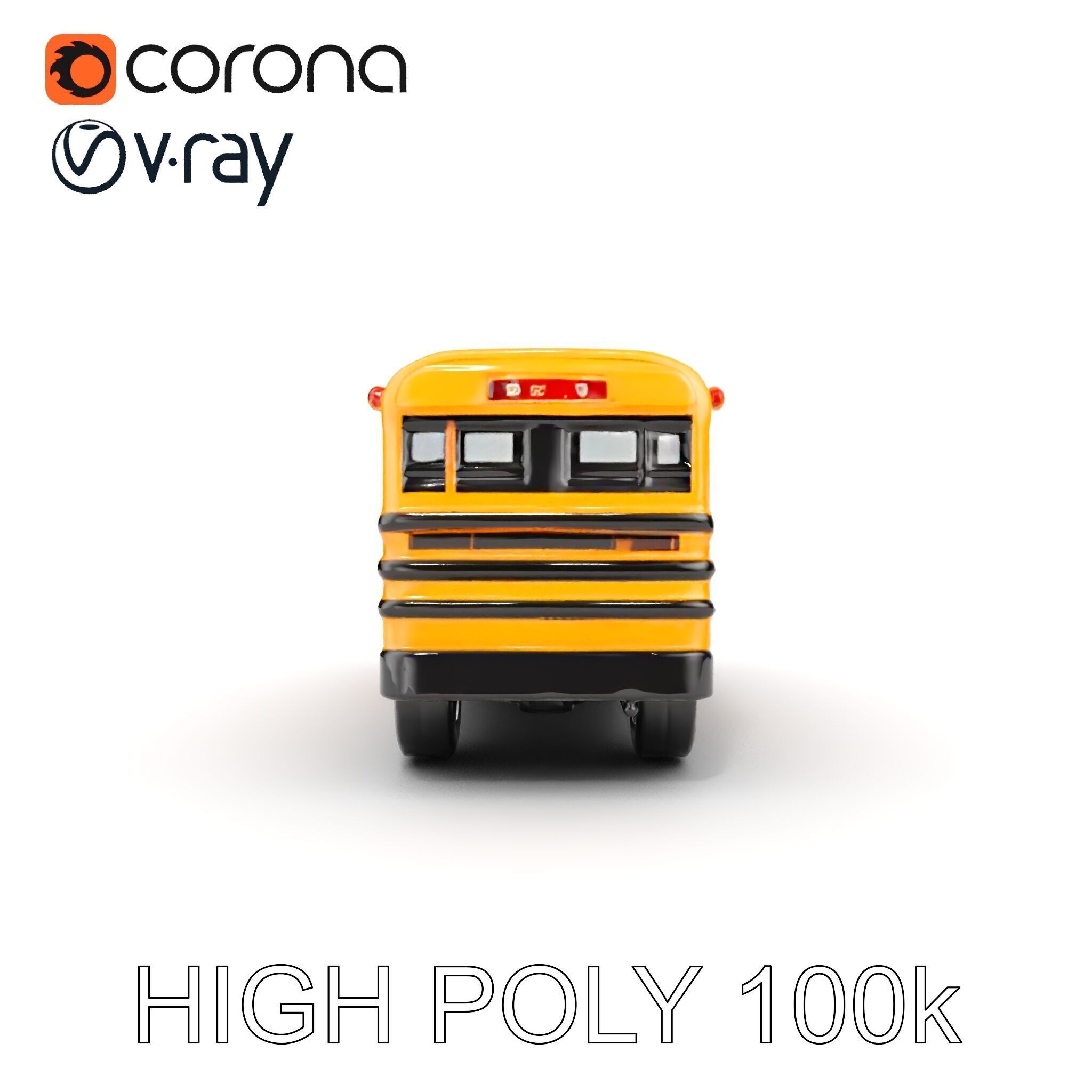 Detailed School Bus D Model Pack Low-poly 3D model_20