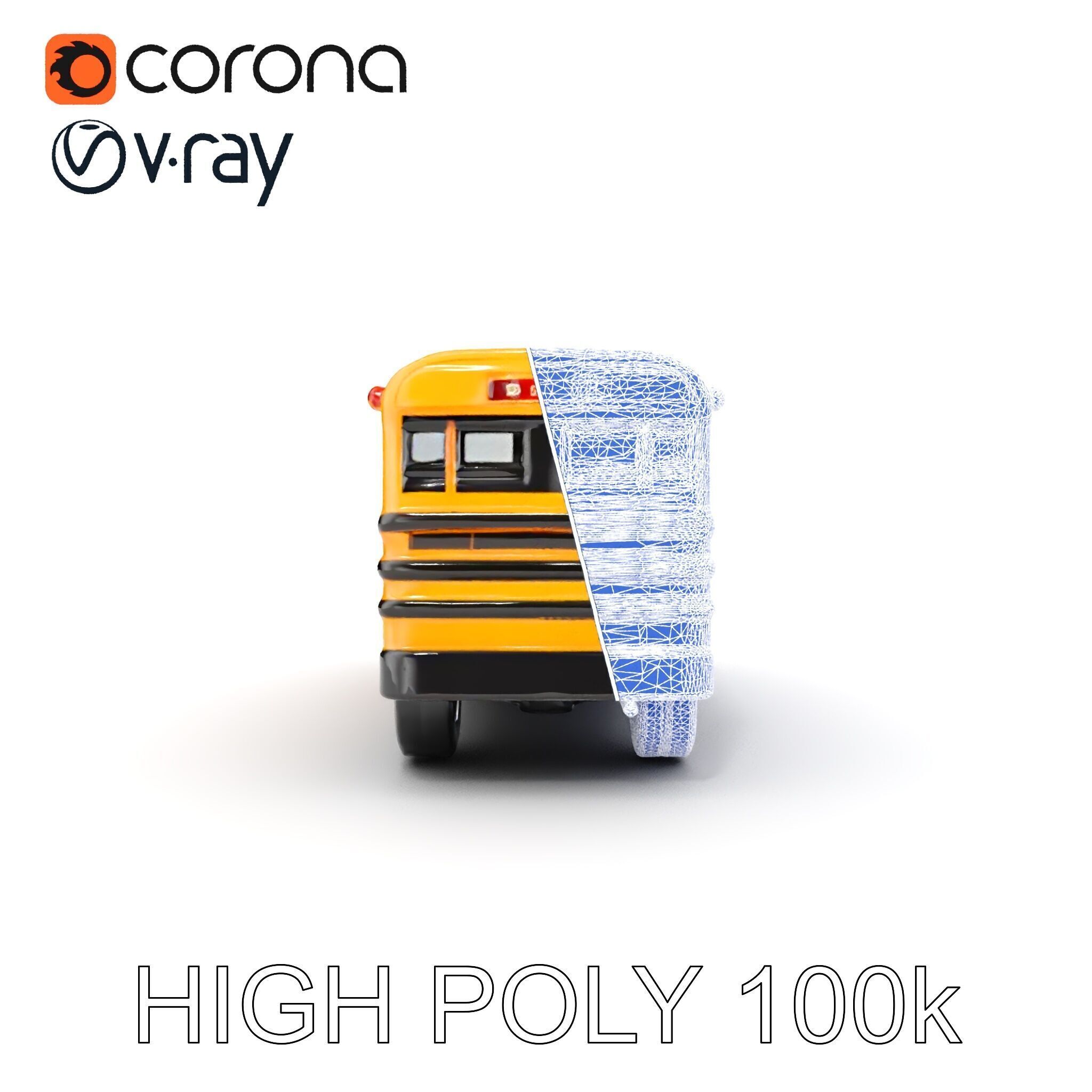 Detailed School Bus D Model Pack Low-poly 3D model_31